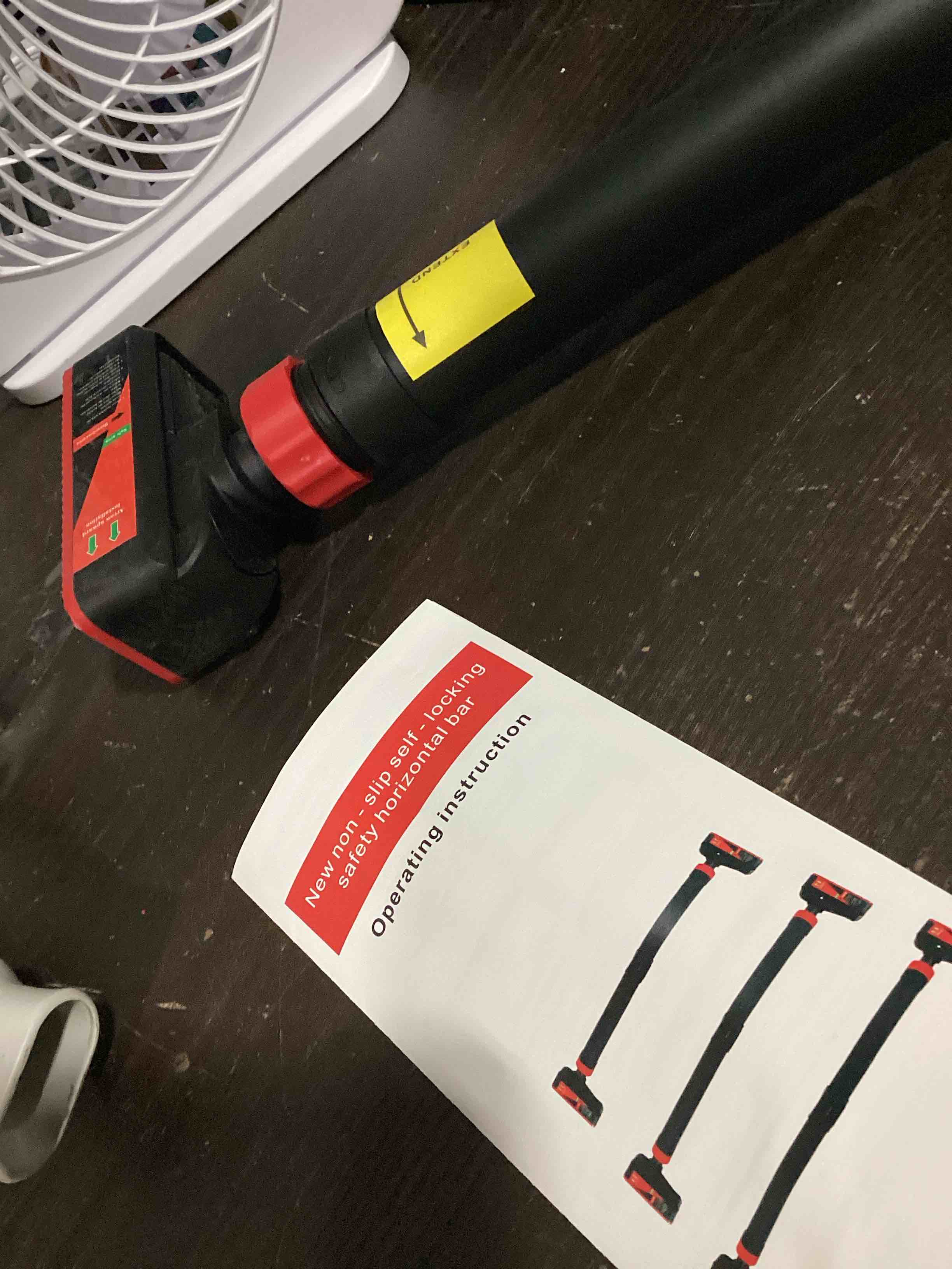 Condition photo showing Good Condition for pull up bar for doorway: sportneer strength training pull-up bars without screw - adjustable width locking mechanism chin up bar, thickened steel max limit 440 lbs upper body fitness pullup bars for home (black-red)