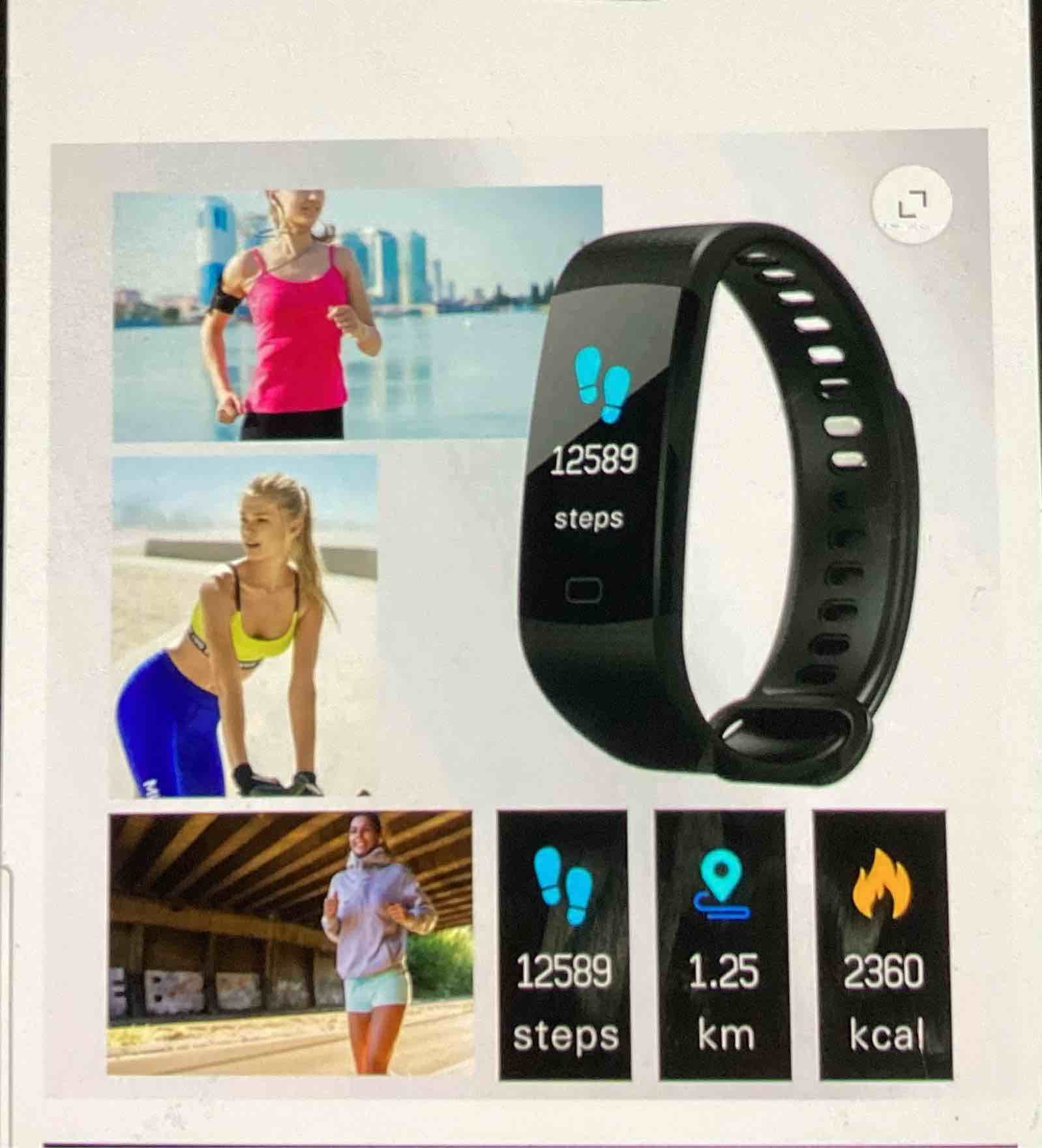Condition photo showing As Is for best - smart watch heart rate monitor sports fitness tracker bracelet