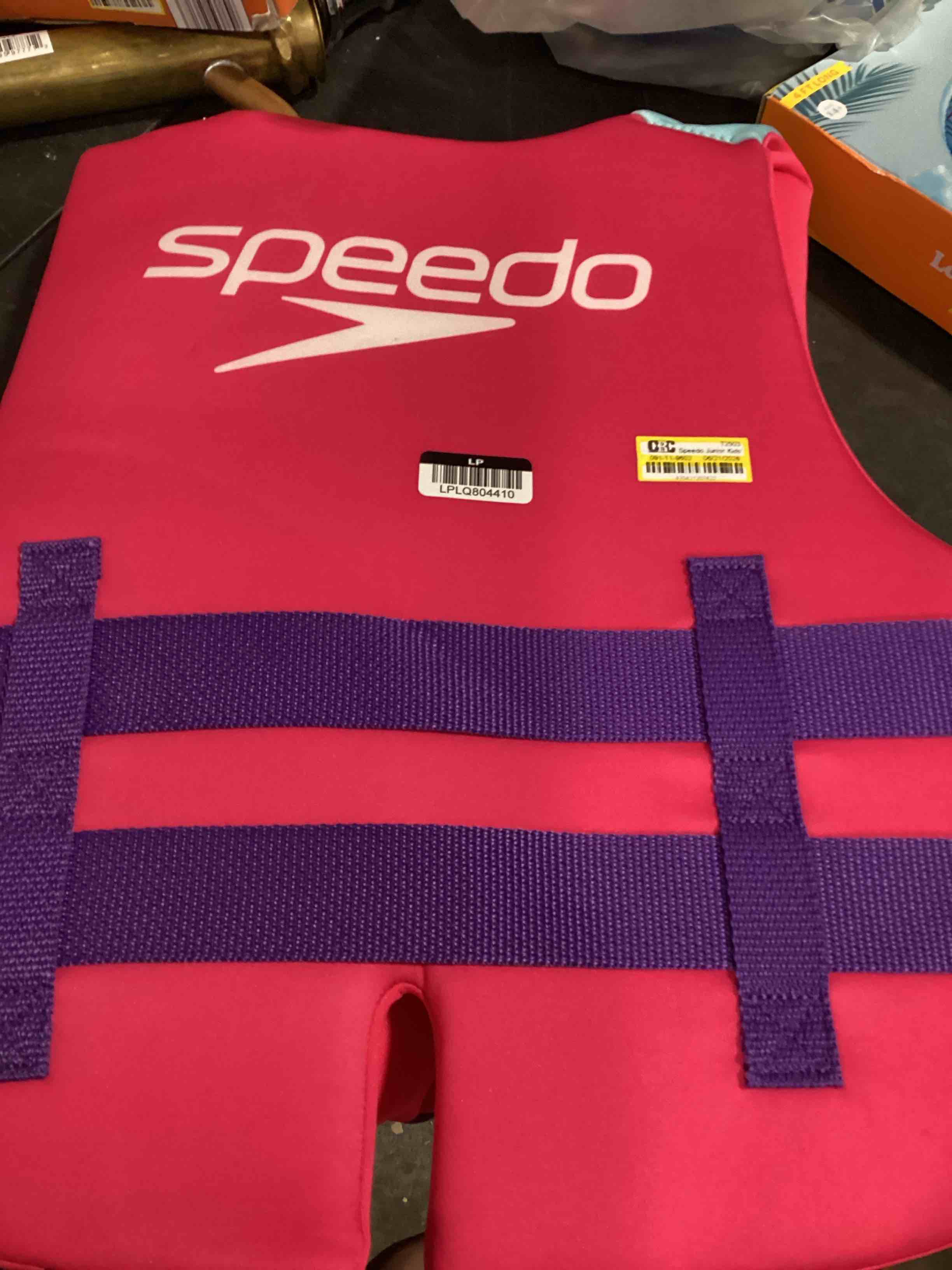 Condition photo showing New/Like New for speedo junior kids lifejacket vest wave/punch, pink youth jacket