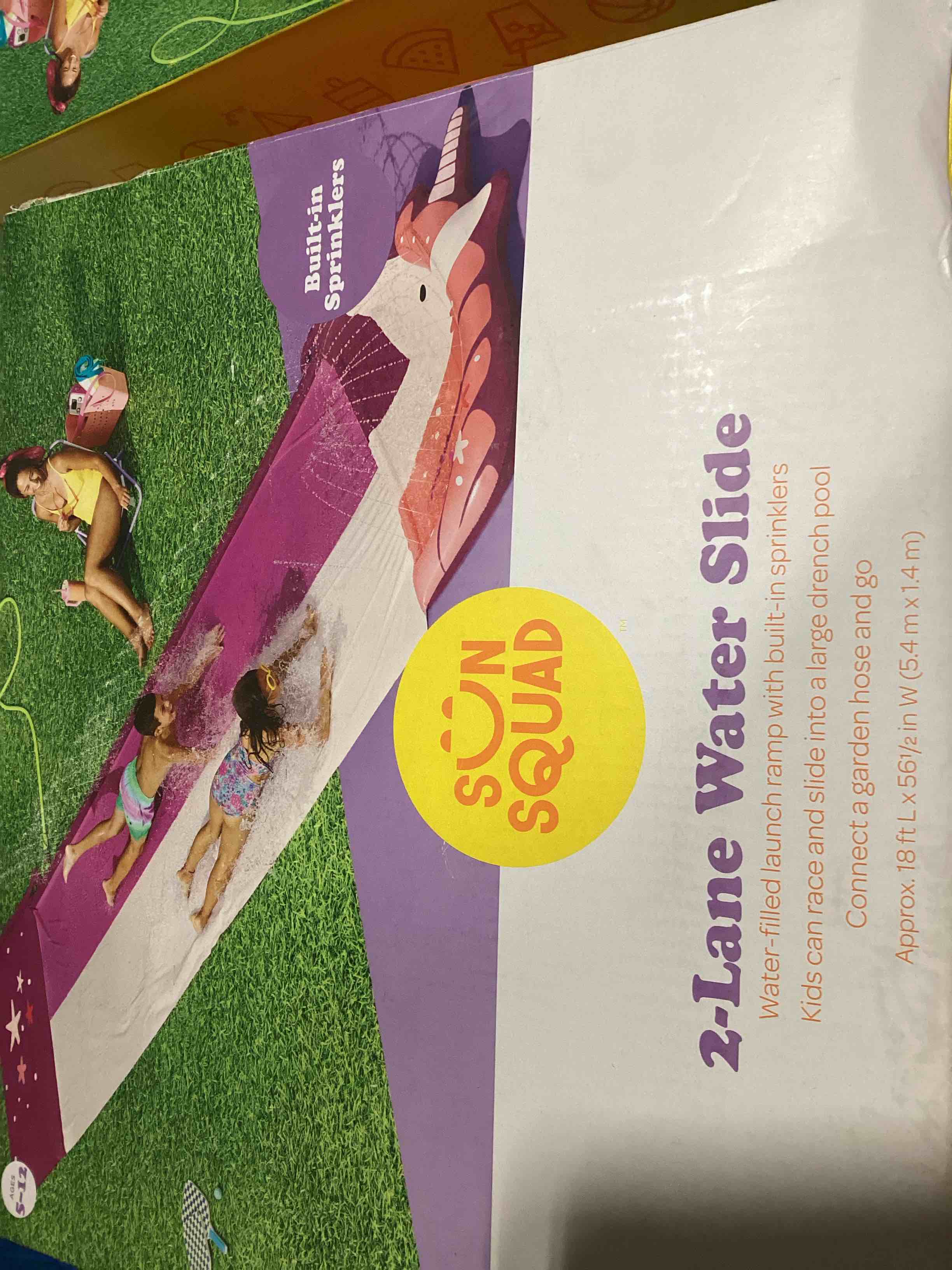 Unicorn Double Lawn Water Slides - Sun Squad™