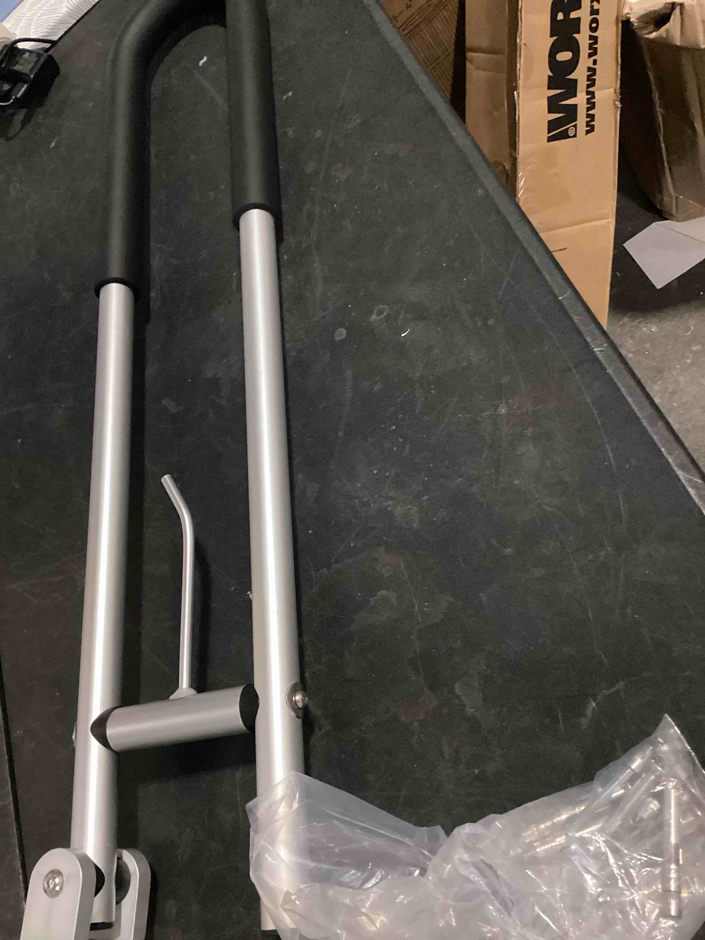 Condition photo showing Good Condition for vevor toilet safety rail, 30 inch u-shaped handicap grab bar, foldable senior safety pole, flip up toilet grab bars with anti-slip handle, 300 lbs load capacity security handrail with paper holder