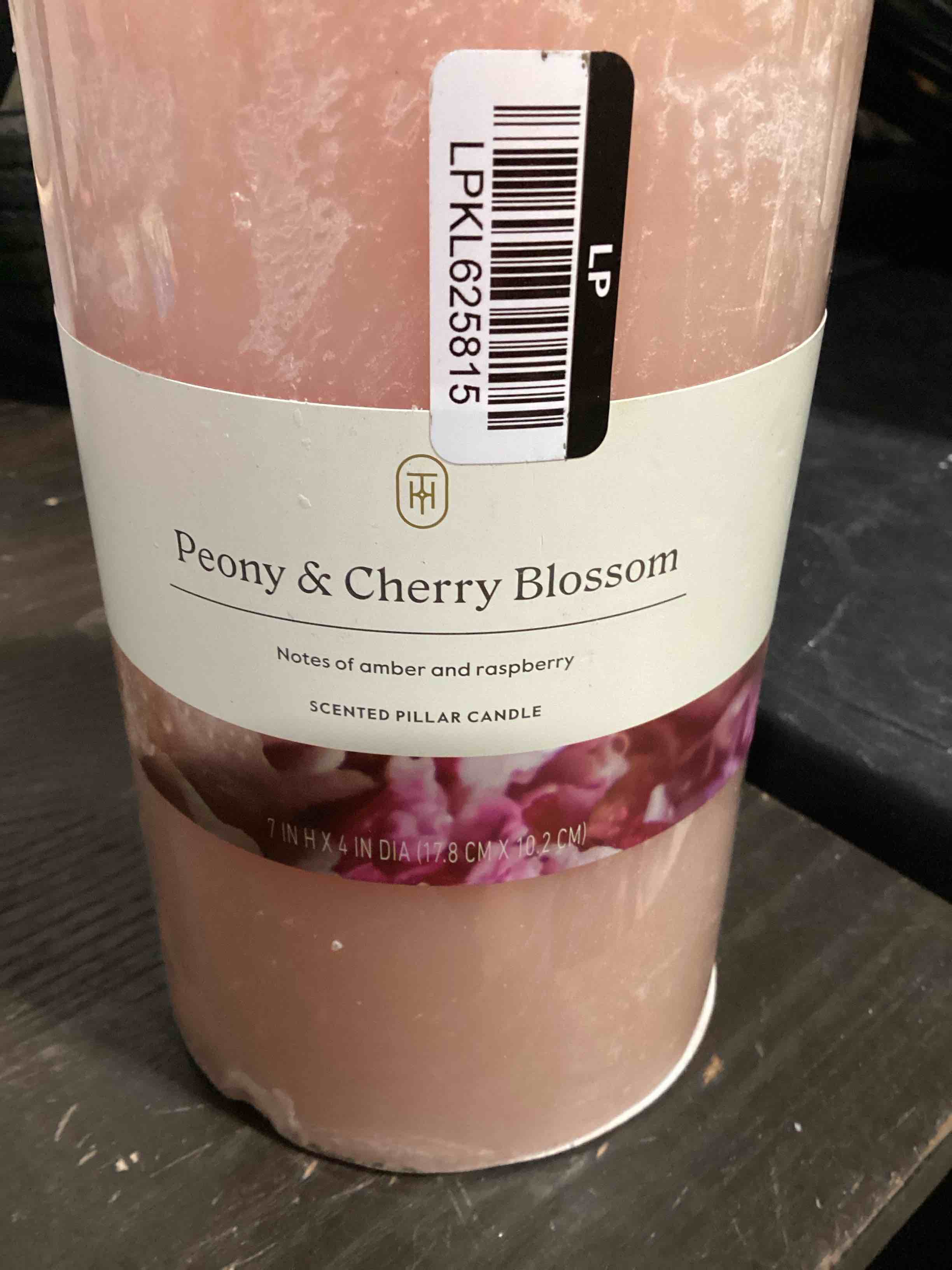Condition photo showing New/Like New for 7"x4" peony & cherry blossom cozy pillar candle pink - threshold™