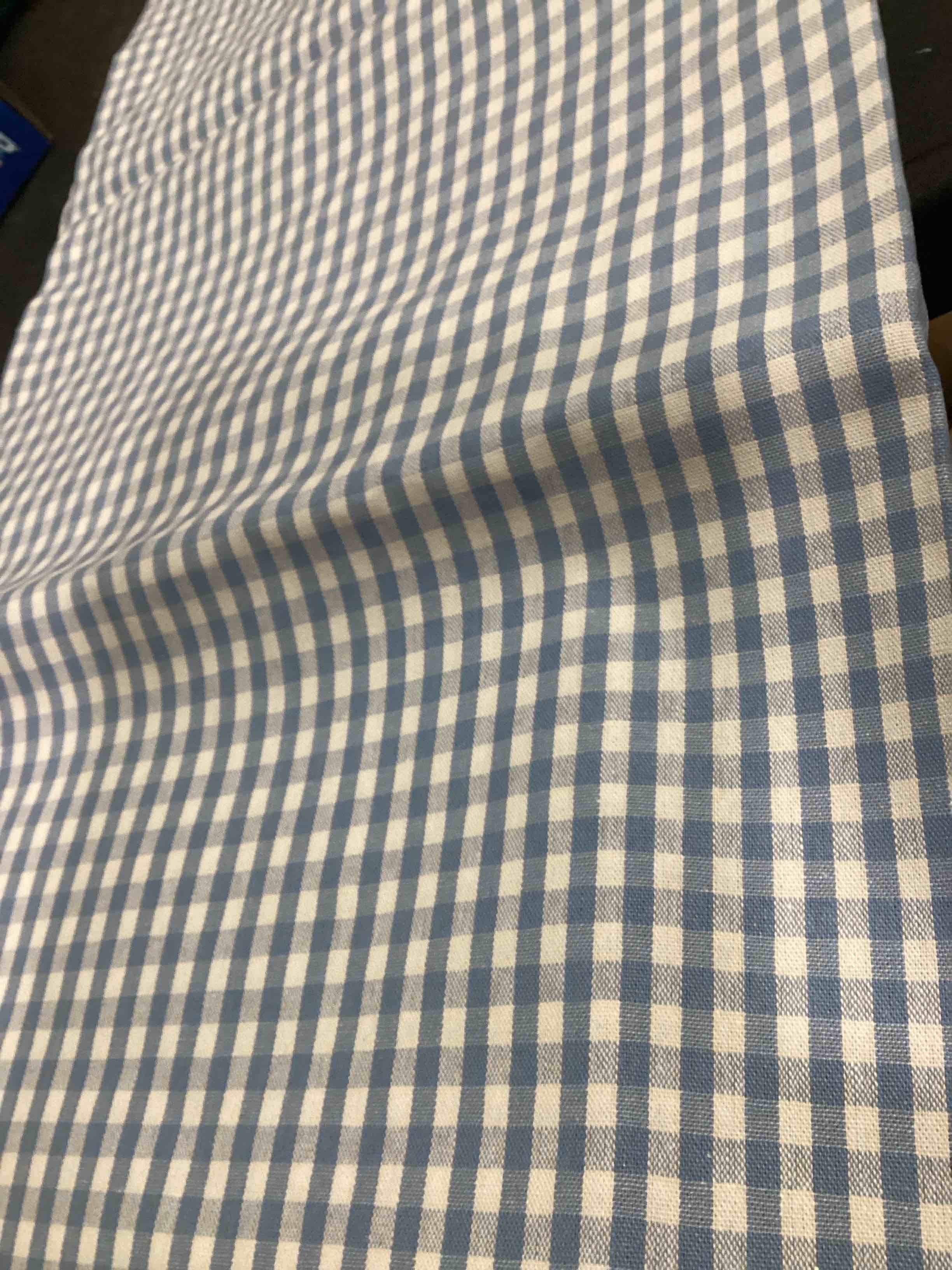 Condition photo showing Good Condition for vintage cotton tablecloths, rectangle table covers pure cotton gingham tablecloths oversized christmas holiday home decorative checkered plaid table cloths for everyday dinner (blue, 84 x 60 inch) blue 84" x 60" (rectangular)
