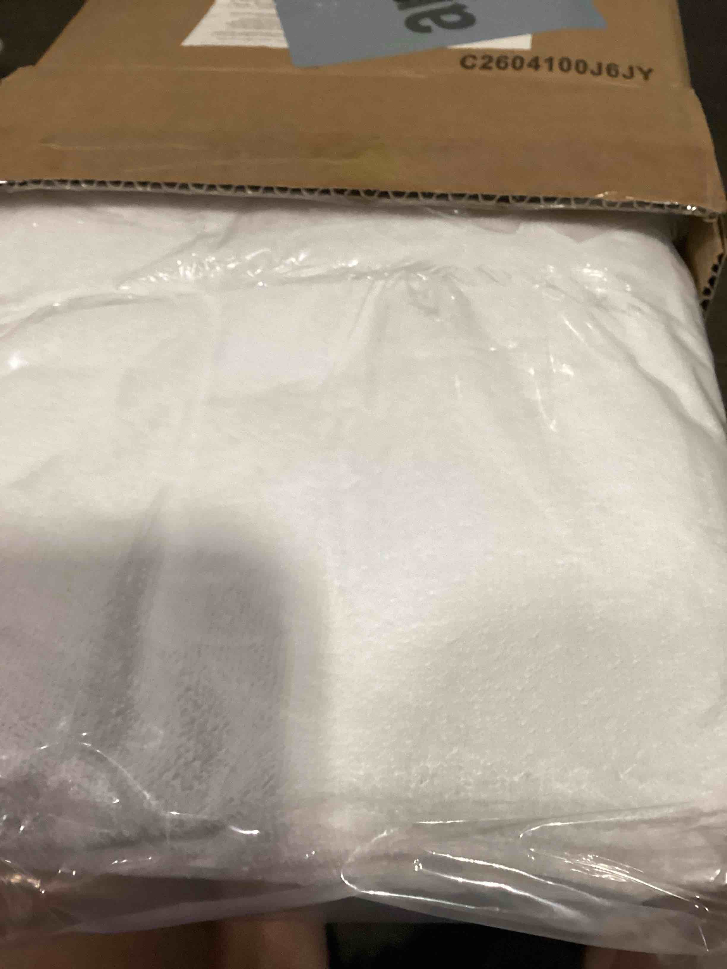 Condition photo showing Good Condition for amazon basics waterproof hypoallergenic mattress protector, twin size,, machine washable, white