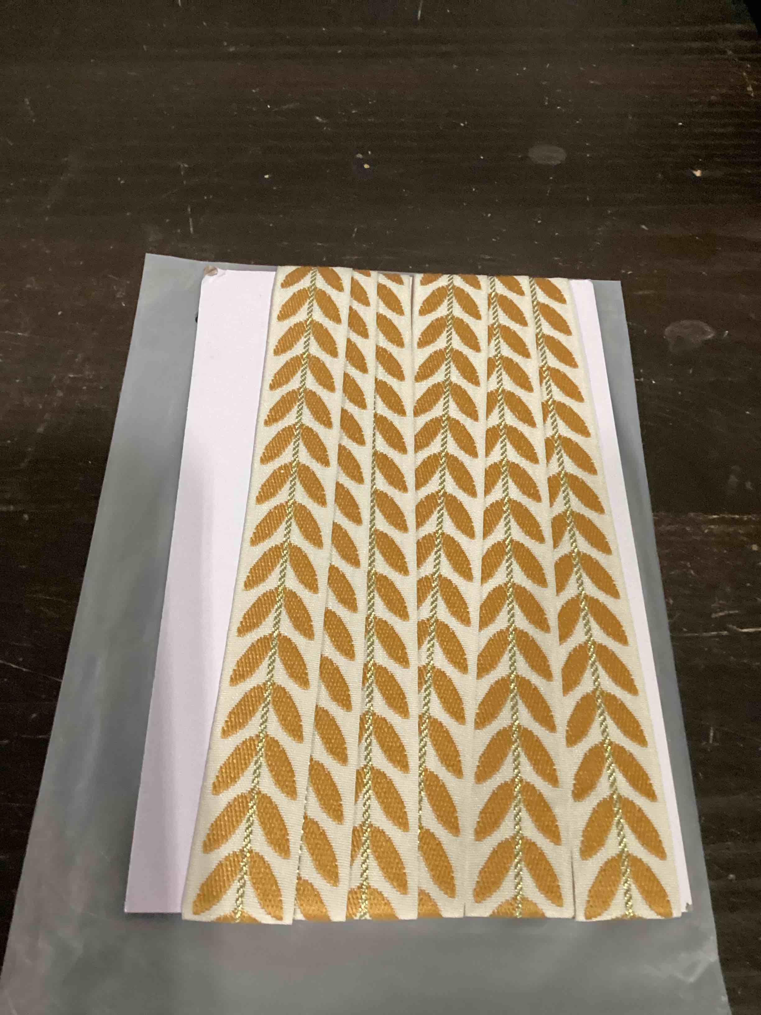 Condition photo showing Good Condition for mscftfb 20 yards leaf ribbon for gift wrapping, 1 inch ribbon for flower bouquet, fabric trim embroidery jacquard ribbon for hair bow craft,christmas,valentine,wedding decoration (gold)