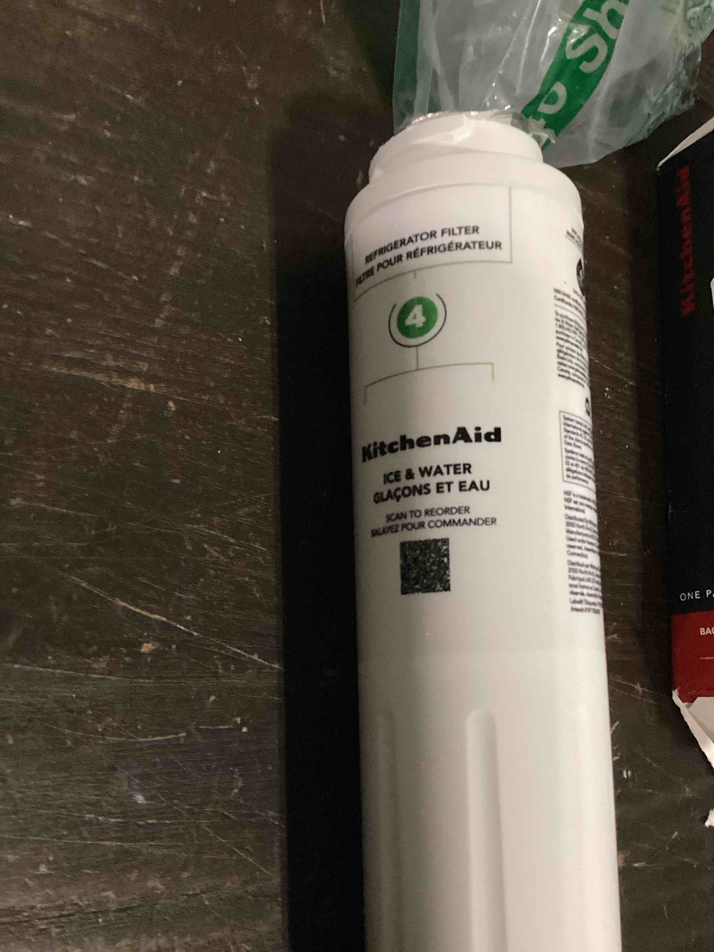 Condition photo showing Good Condition for kitchenaid® refrigerator ice and water filter 4 - kad4rxd1, single-pack, green small