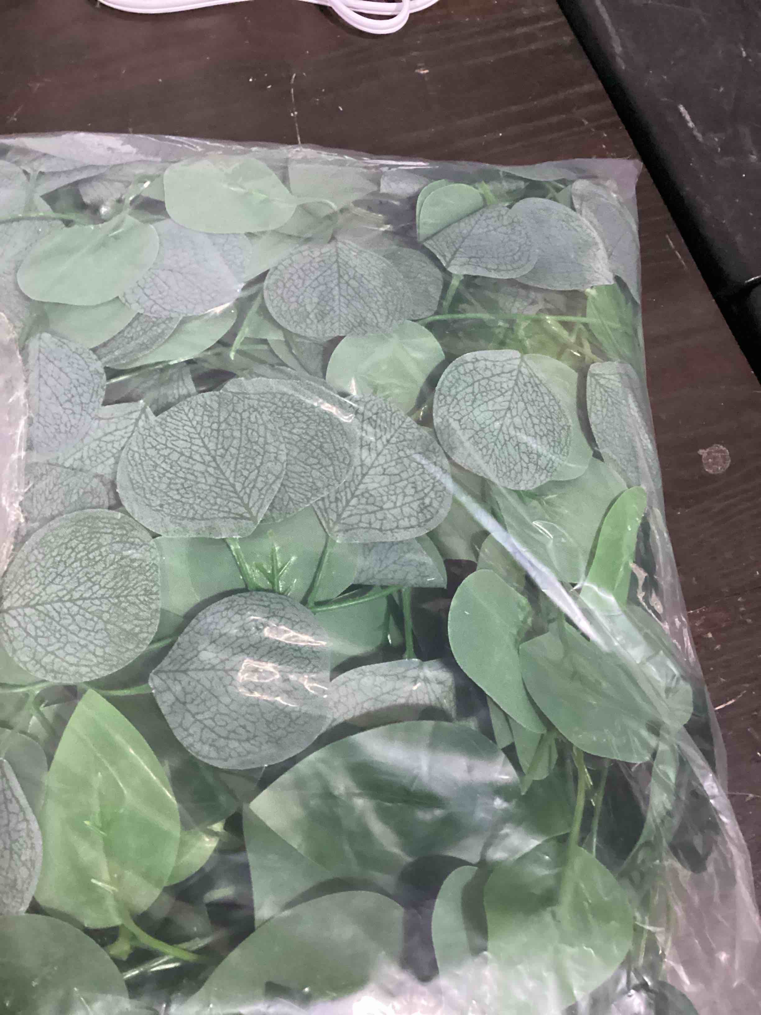 Condition photo showing Good Condition for sggvecsy 6 pack artificial eucalyptus garland **similar to**greenery leaves handmade 3d silk vines silver dollar leaves faux leaf plants for wedding wall table party home fireplace bedroom decor