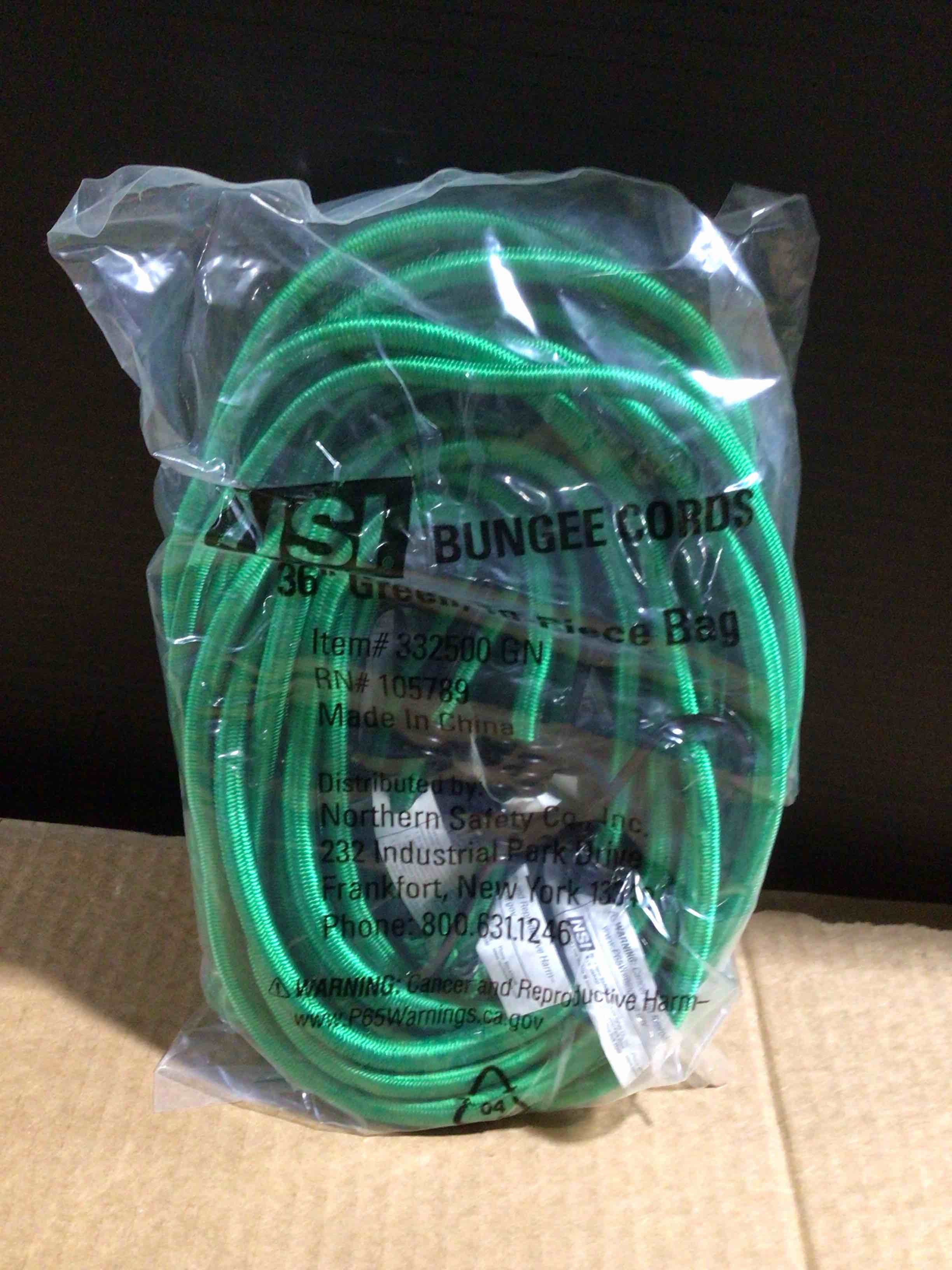 Pack of 10 NSI 36 Inch Green Bungee Cords 