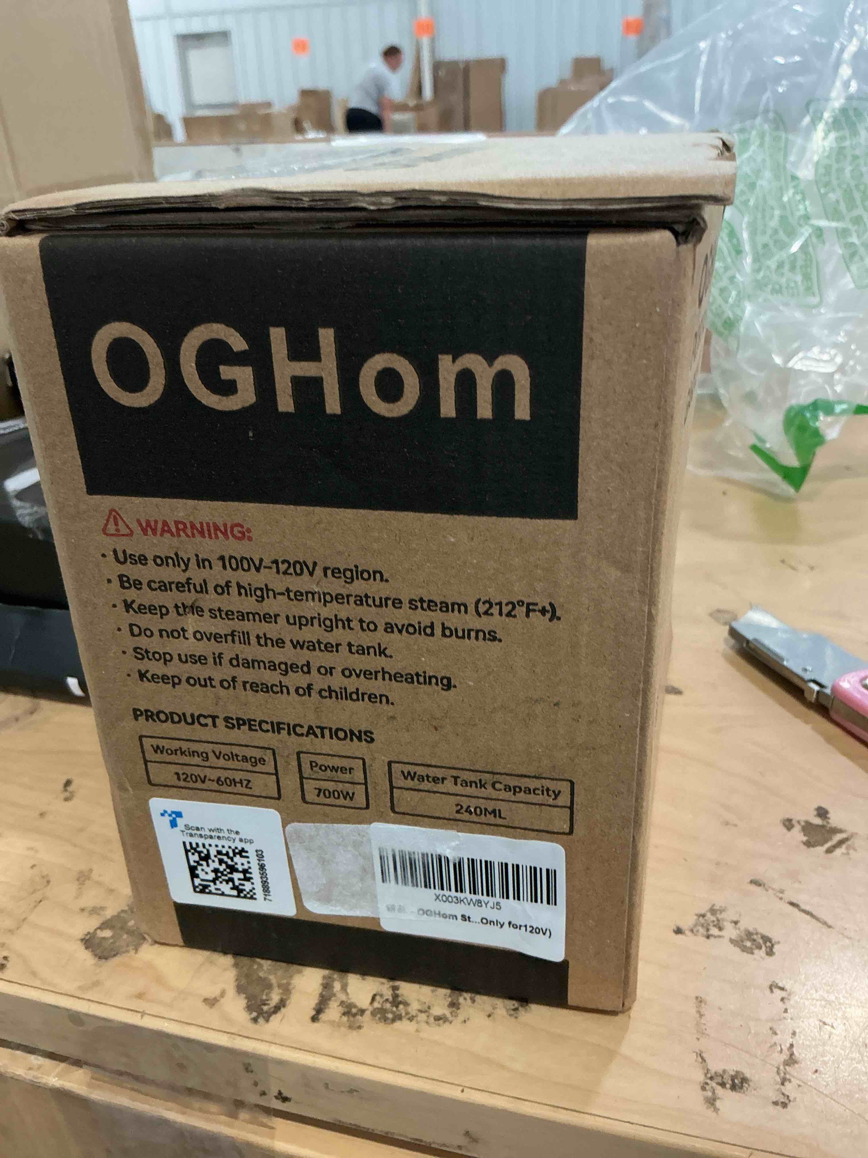 Condition photo showing New/Like New for oghom steamer for clothes, handheld clothing steamer for garment, 240ml big capacity 700w portable travel steam iron (only for 120v) blue
