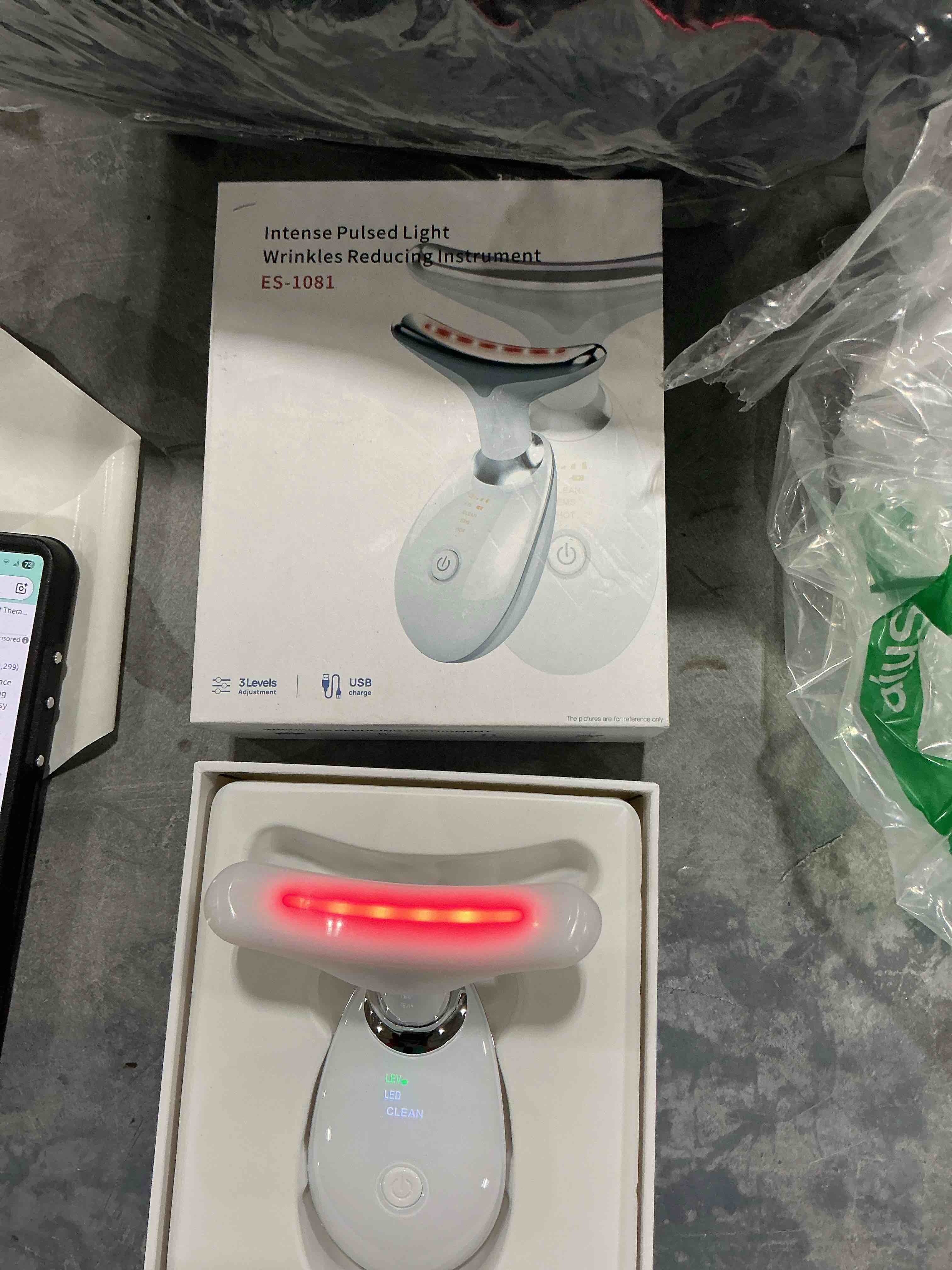 Red-Light-Therapy-for-Face and Neck, Red Light Therapy Wand, 7 Color Led Face Neck Massager for Skin Care, White