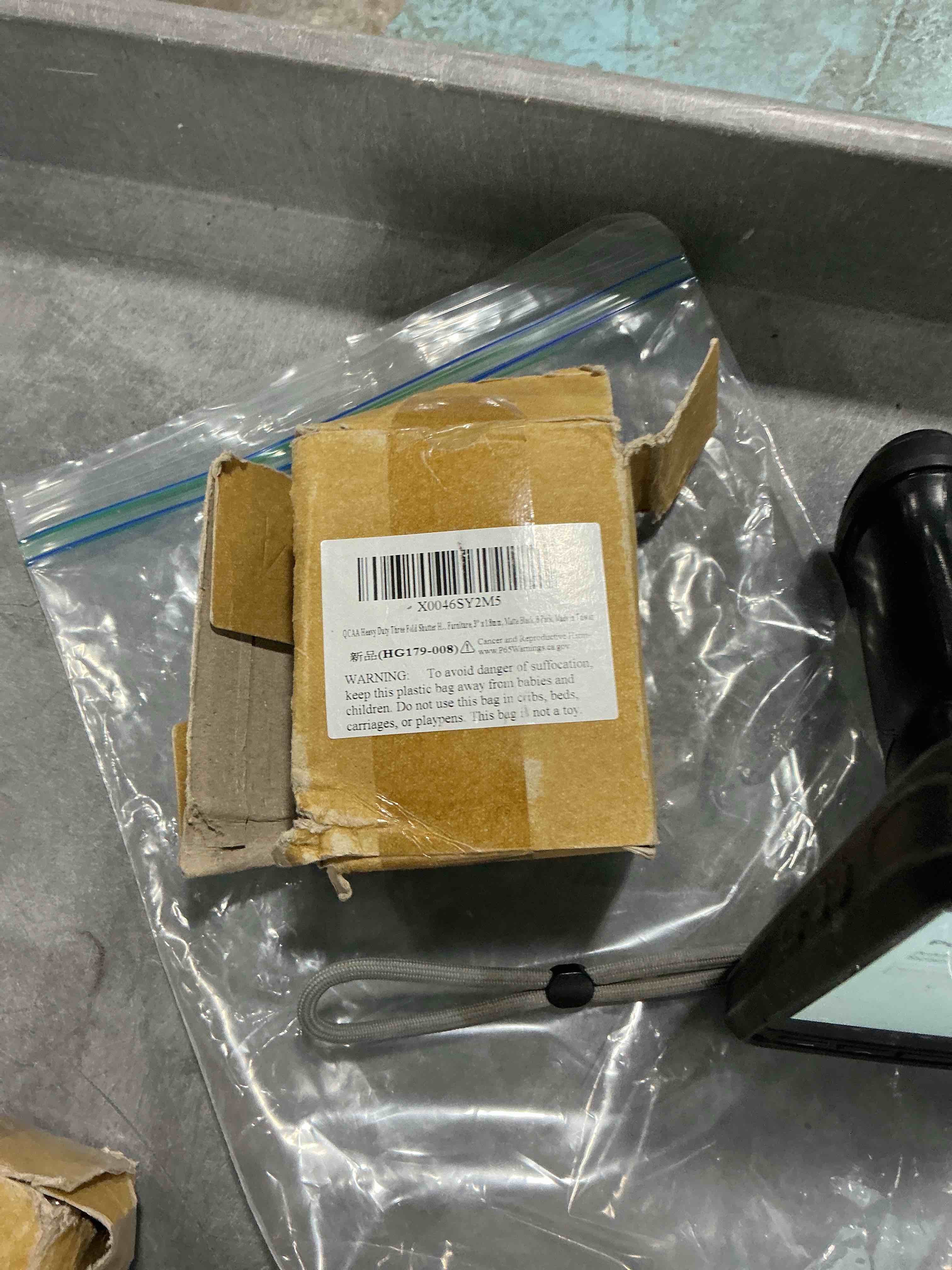 QCAA Heavy Duty 3 Fold Retro Chest Hinge, Half Surface for Chest, Cabinet, Furniture, 3" x 1.8mm, Matte Black, Made in Taiwan, 8 Pack