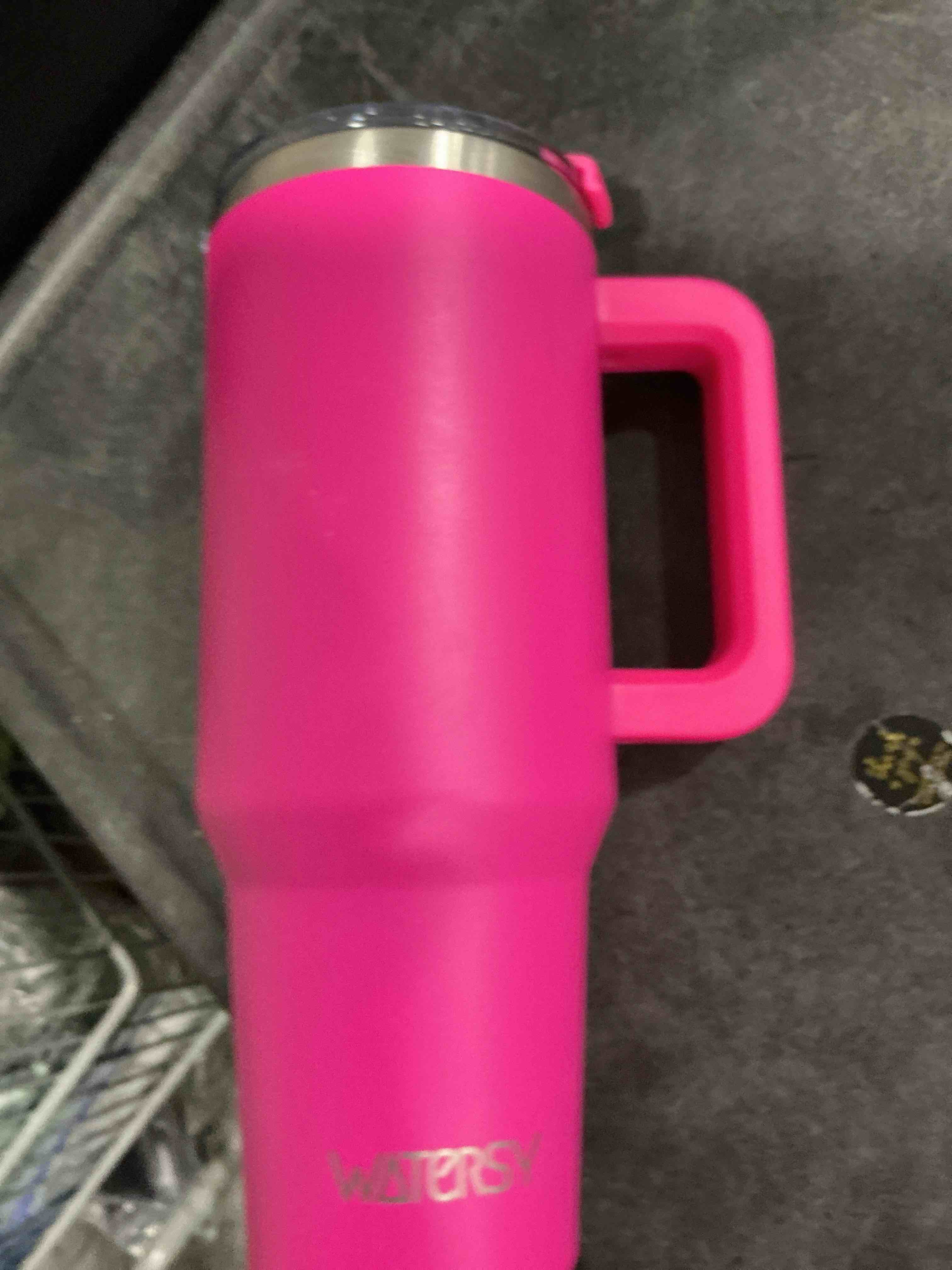 Condition photo showing Good Condition for 40 oz Tumbler with Handle,Tumbler with Lid and Straw,Double Wall Insulated Cup Stainless Steel Travel Mug(Cold for 34 Hours),Water Bottle for Iced Tea,Coffee,Cold Beverages(Gloss Pink) Gloss Pink 40 Ounces