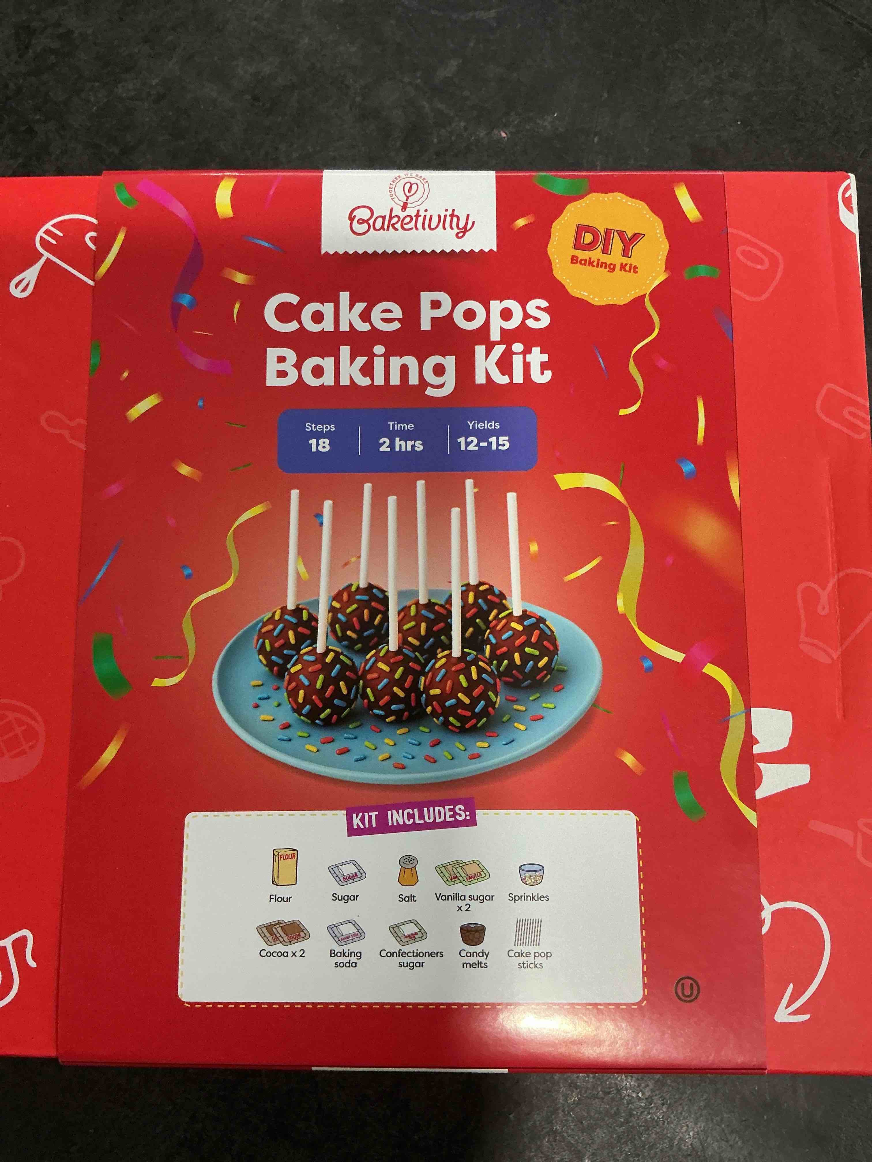 Condition photo showing Good Condition for Baketivity DIY Cake Pop Baking Kit for Kids - Premeasured Ingredients, Decorating Supplies Delicious Cake Pops