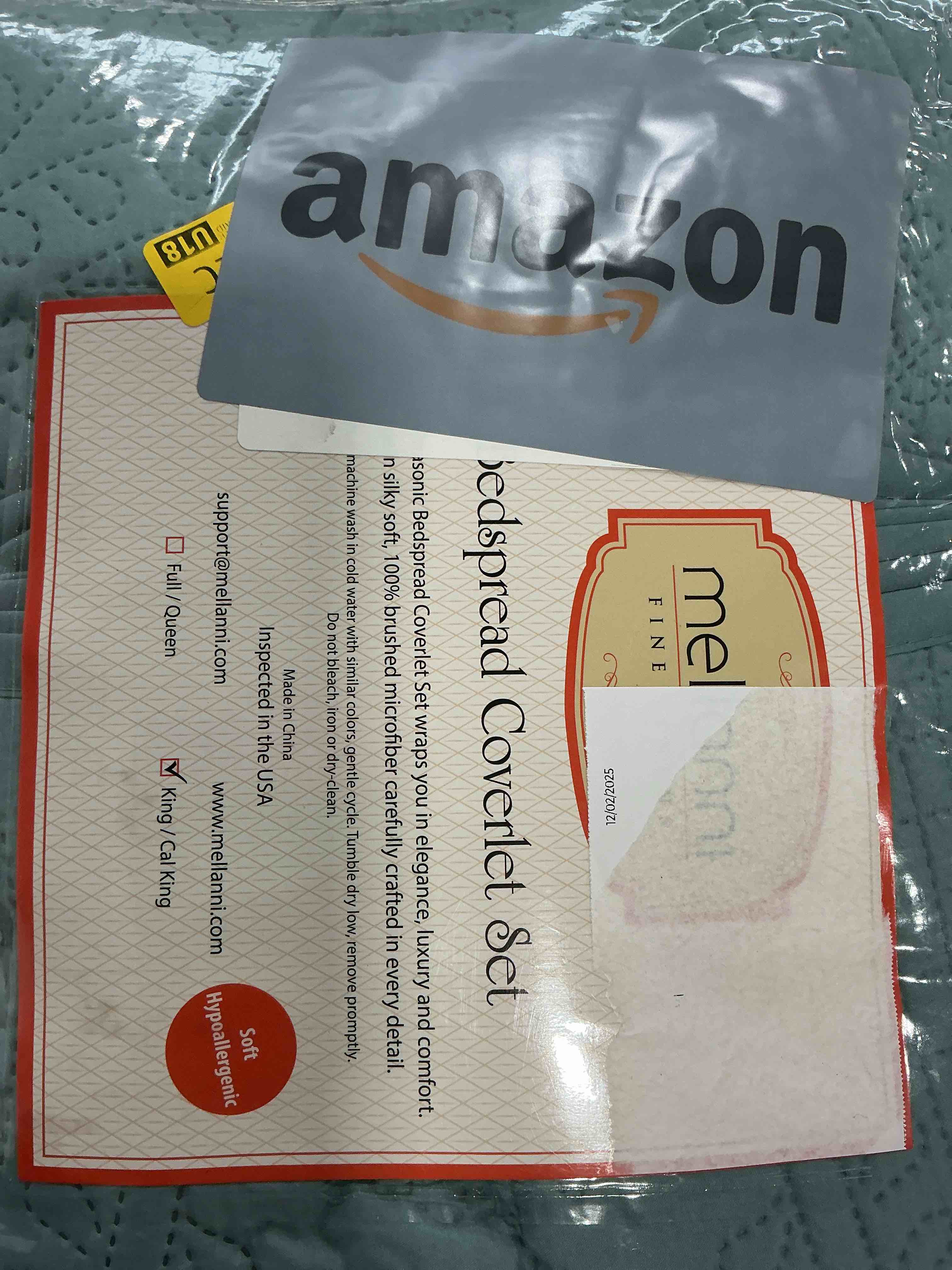 Condition photo showing Good Condition for Mellanni King Bedspread Coverlet Set - Bedding Cover with Shams - Ultrasonic Quilting Technology - 3 Piece Oversized Quilt Set - Bedspreads & Coverlets (King, Spa Blue) Spa Blue King