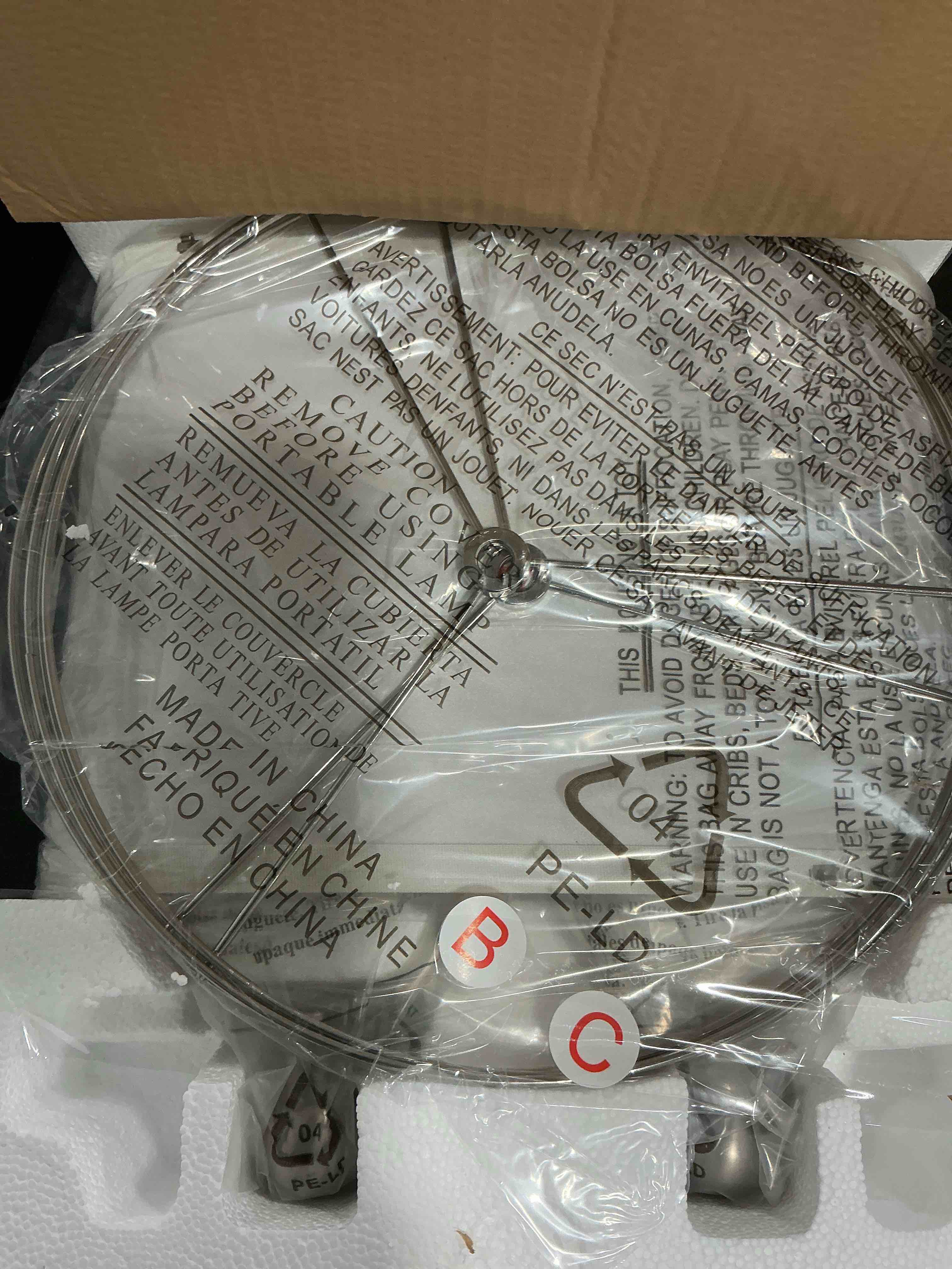 Condition photo showing Good Condition for 23.75 inches Modern Ceramic Table Lamp for Living Room, Farmhouse Bedside Nightstand Lamp for Bedroom Home Office Dorm Beige vertical stripe