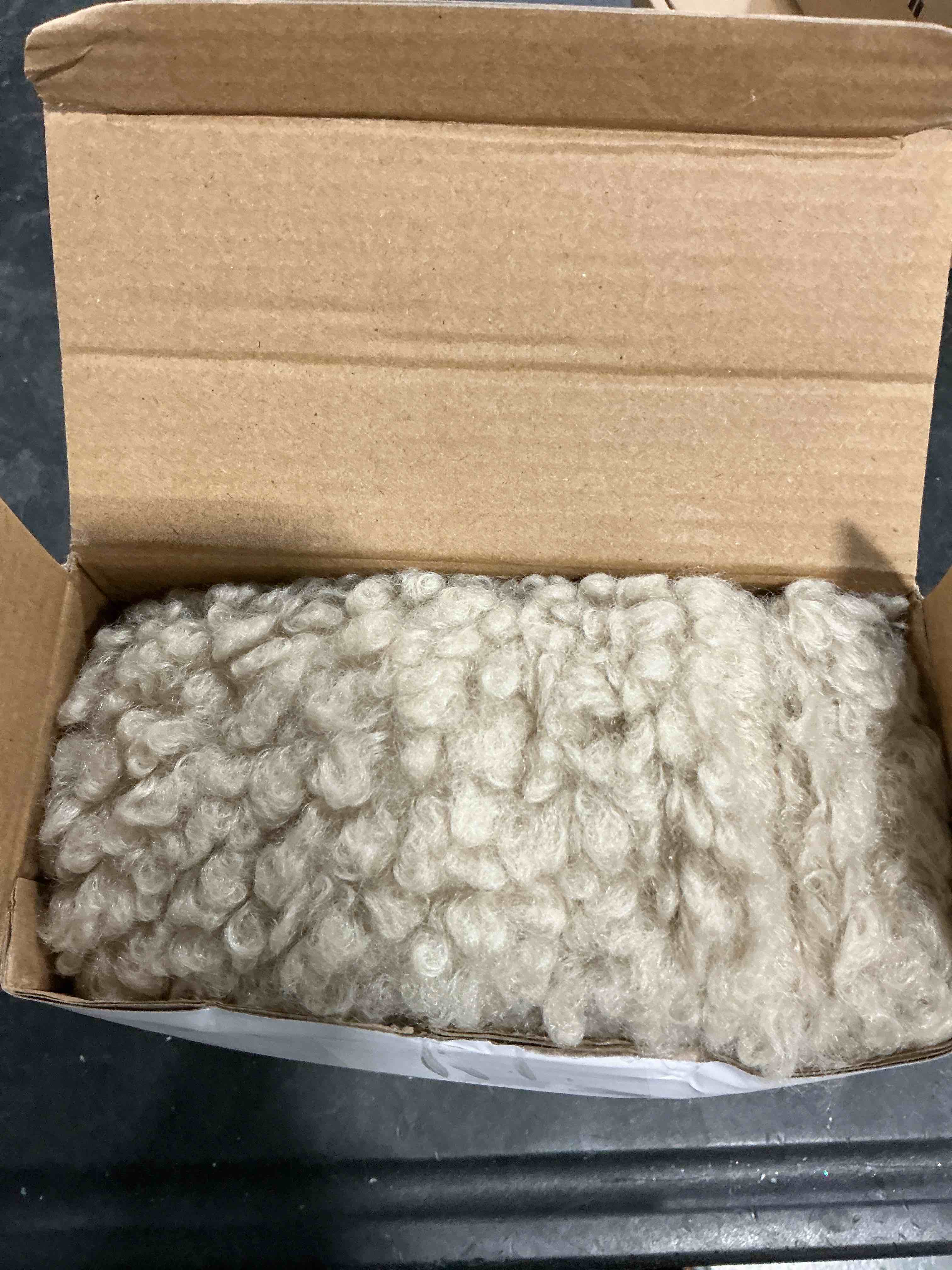 Condition photo showing Good Condition for Woaboy Faux Fur Throw Pillow Covers 20x20 Inch Set of 2 Boucle Neutral Decorative Sherpa Fuzzy Accent Soft Sheepskin Fleece Cushions Modern Home Decor for Couch Sofa Bedroom Living Room,Oatmeal 20" x 20" (Pack of 2) Oatmeal