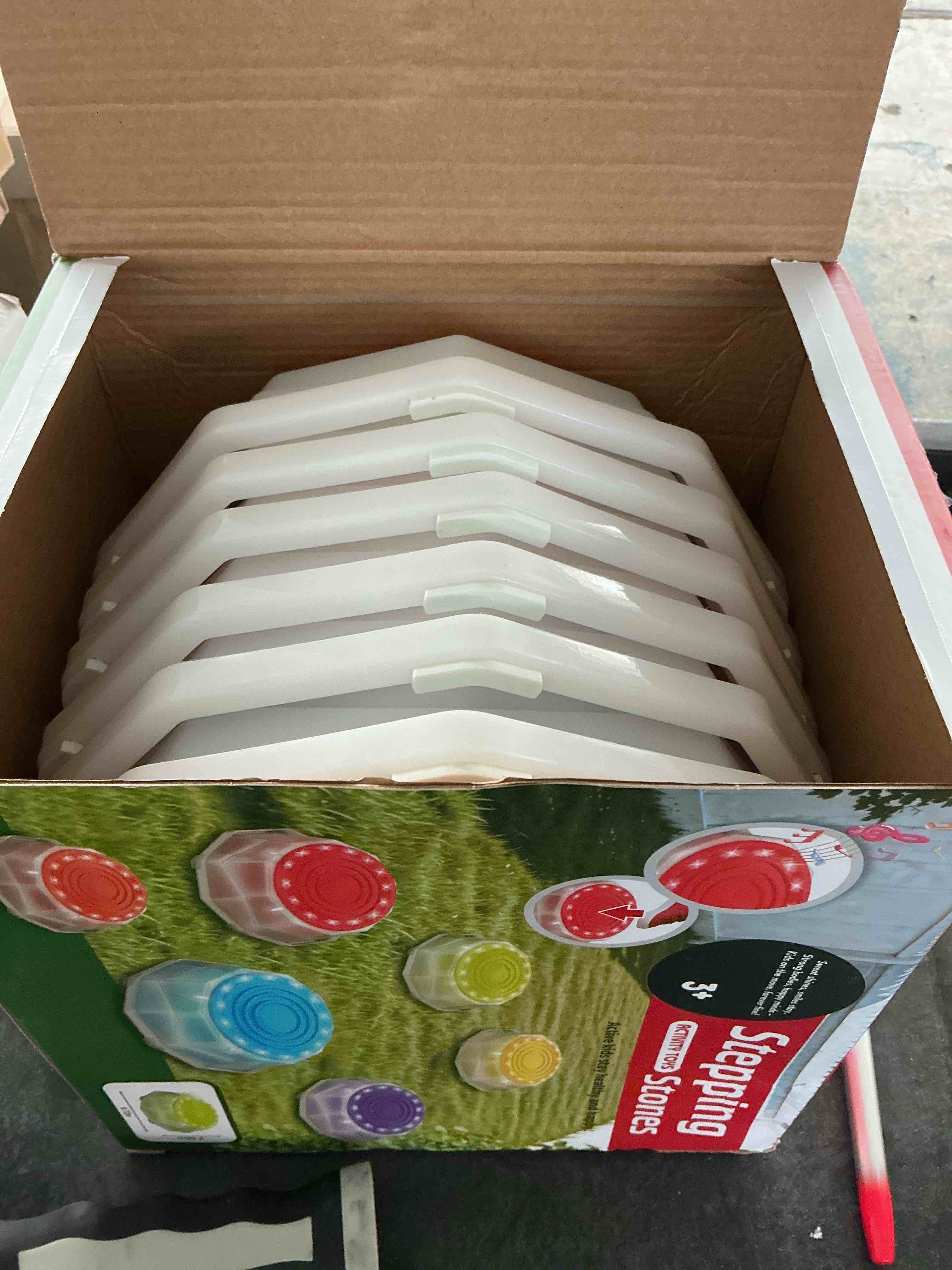 Condition photo showing New/Like New for Rainbow Light Up Stepping Stones for Kids - 6PCS Non-Slip Music Sensory Jumping Stone Toys, Toddler Obstacle Course Develop Balance Coordination Skills, Indoor Outdoor Play, Boys Girls Gifts Ages 3-5 6PCS Music & Light up Stepping Stones