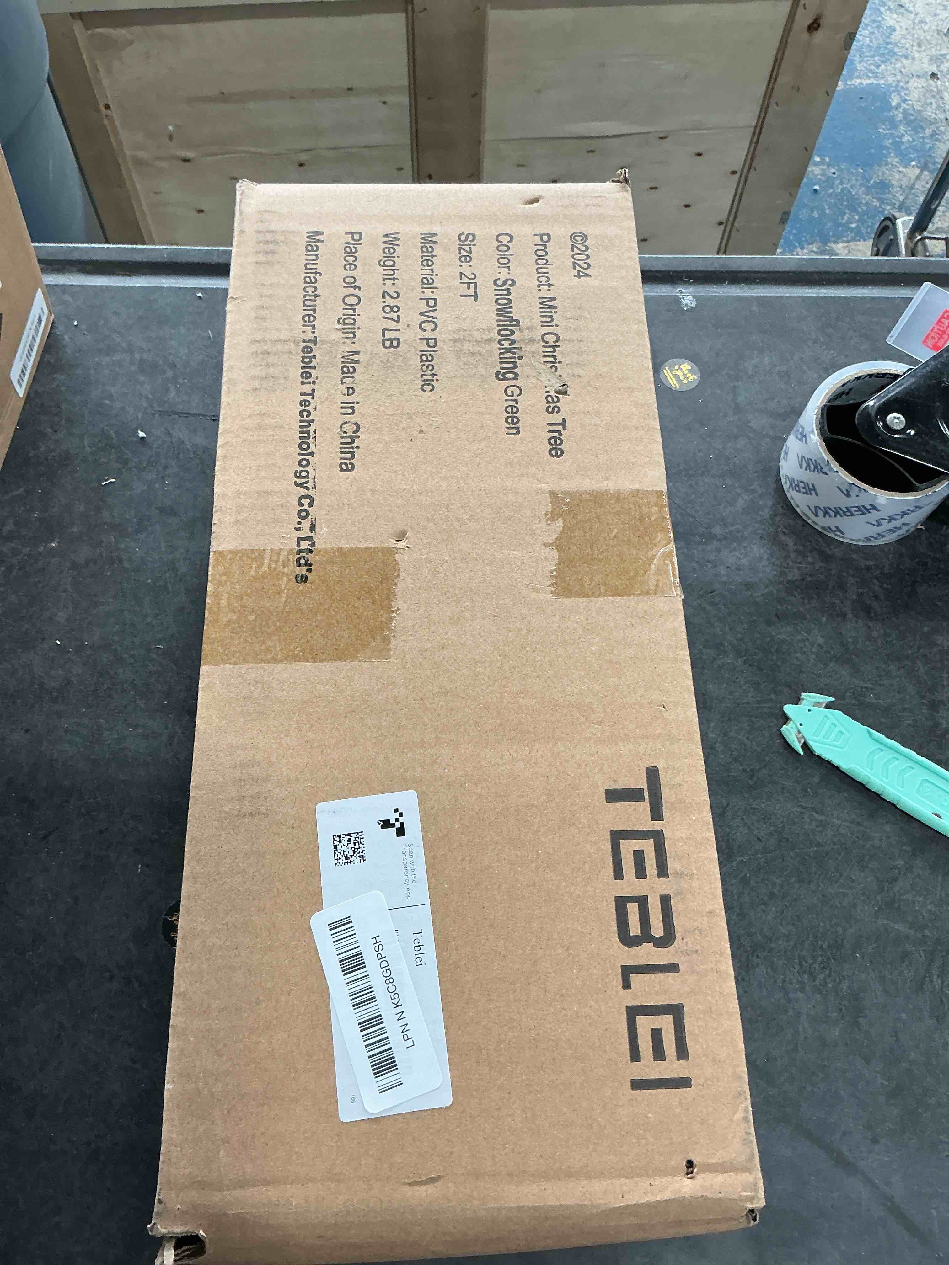 Condition photo showing Good Condition for 2FT Mini Christmas Tree, Snow Flocked Artificial Christmas Trees, 100 Lifelike Branches, 60 LED Lights, 58 Ornaments, 24 Inches Tabletop Prelit Small Christmas Tree for Holiday Indoor DIY Decor Snow Green