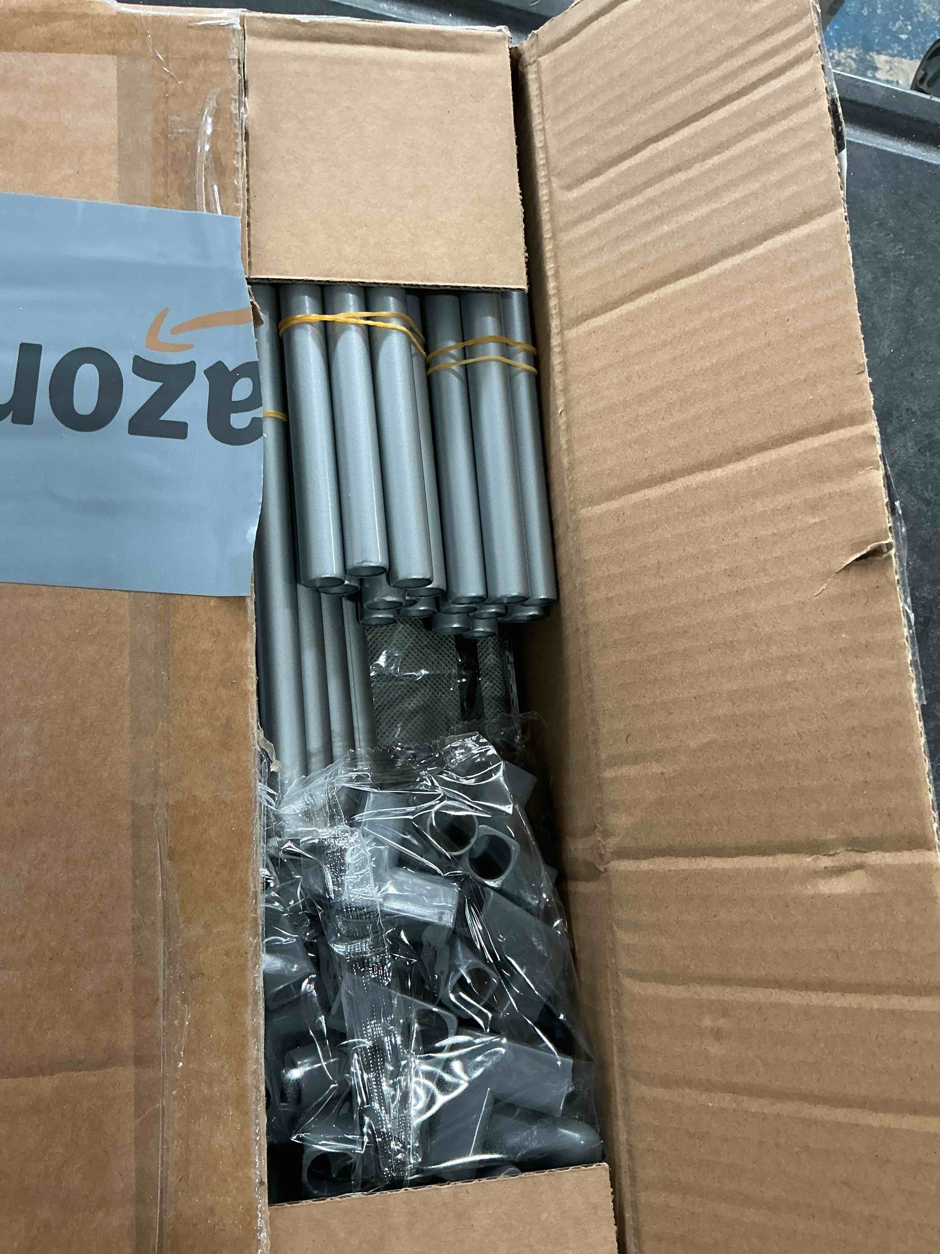 Condition photo showing New/Like New for 5 Tier Shoe Rack, Shoe Organizer Storage for 20-25 Pair Boot and Sneaker, Stackable Free Standing Shoe Shelf with Hooks and Side Pocket, Space Saving Shoes Rack for Closet, Entryway, Grey 33.3"W - 5 Tier Grey