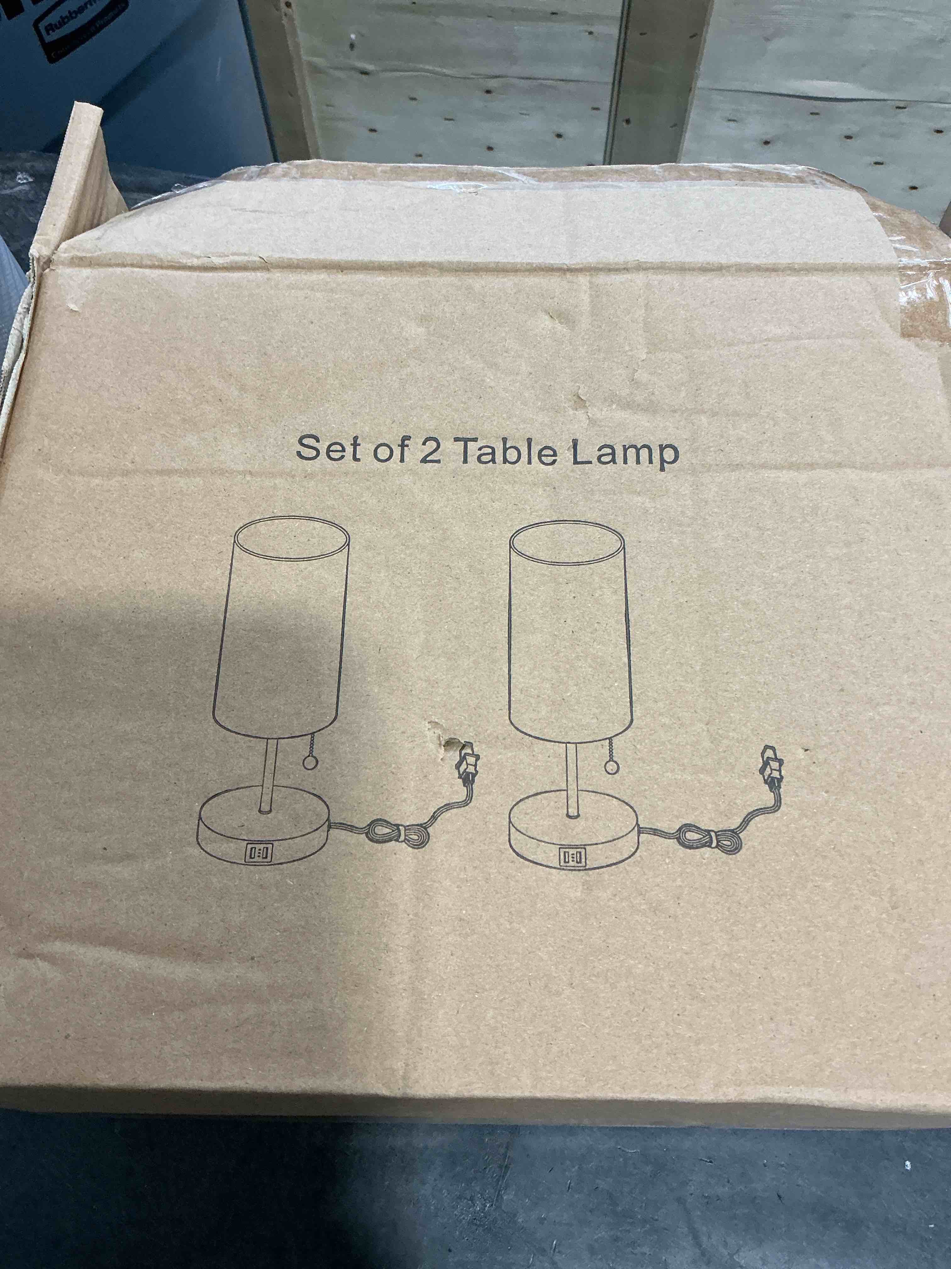 Condition photo showing Good Condition for Lakumu Modern Table Lamps Set of 2, Grey Fabric Shade and Black Metal Base for Living Room Bedroom Office Reading Dorm Hotel Gray