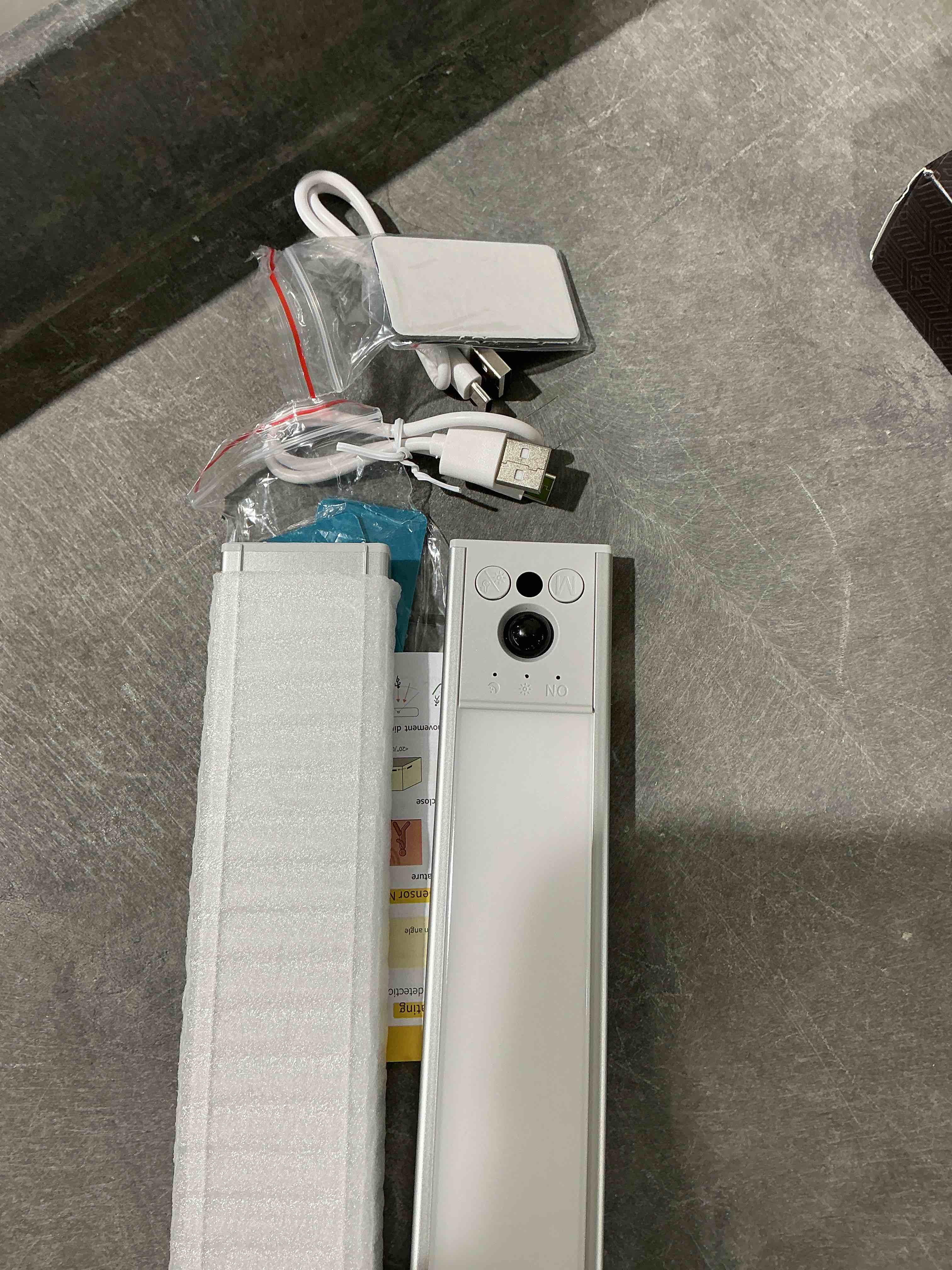 Condition photo showing Good Condition for EZVALO 10inch Under Cabinet Lighting, LED Motion Sensor Light Indoor, 2400mAh USB Rechargeable Closet Lights, Dimmable & Magnetic Wireless Under Counter Lights for Kitchen, Pantry, Stairs (2 Pack) White Light 10inch