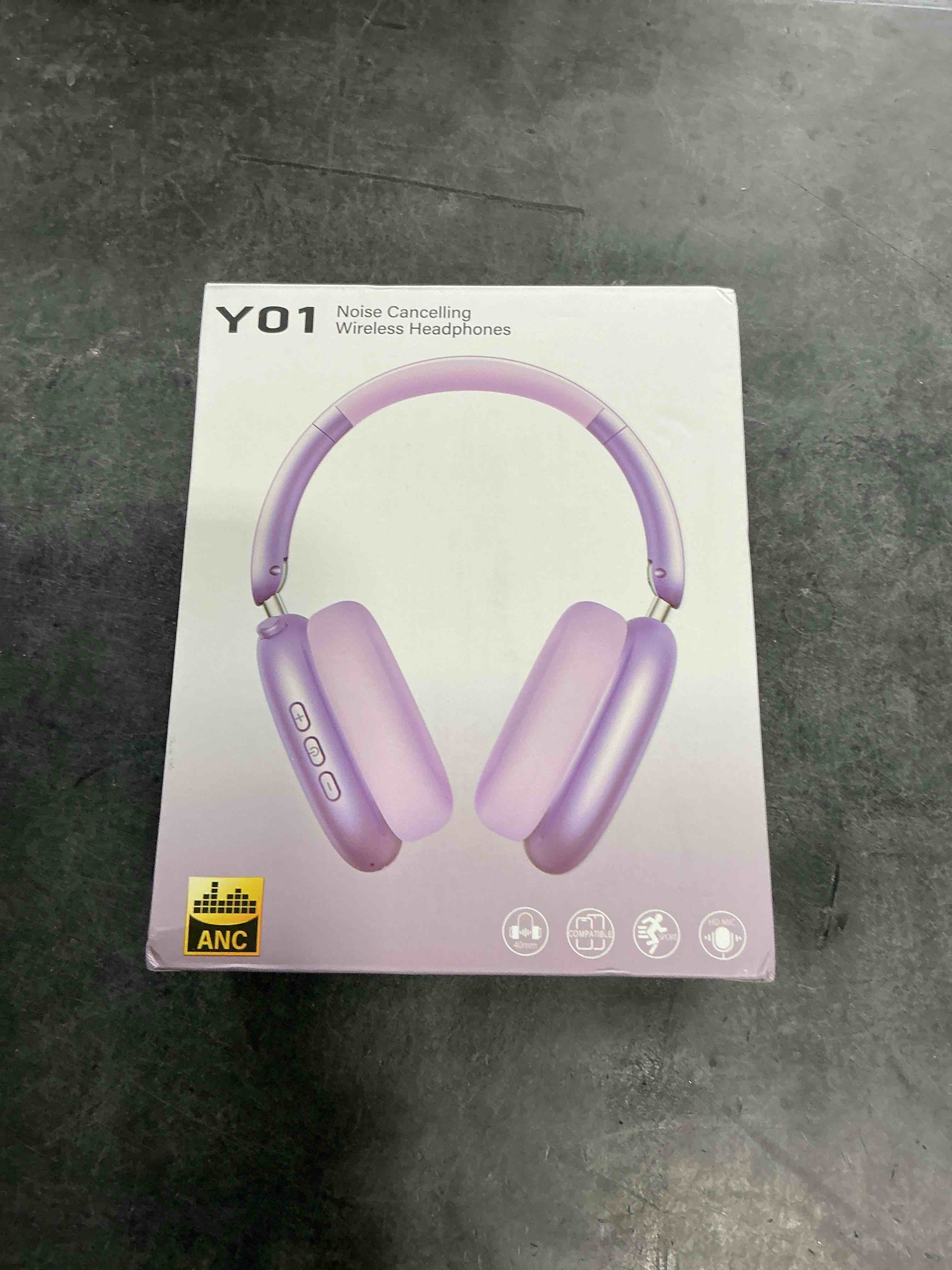Condition photo showing New/Like New for Wentronic Y01 Wireless Noise Canceling Headphones Bluetooth 5.3 Over Ear Headphones with Microphone, Hi-Res Audio, 48H Playtime, Foldable Comfortable Earpads,Compatible with iOS,Android,PC, Purple