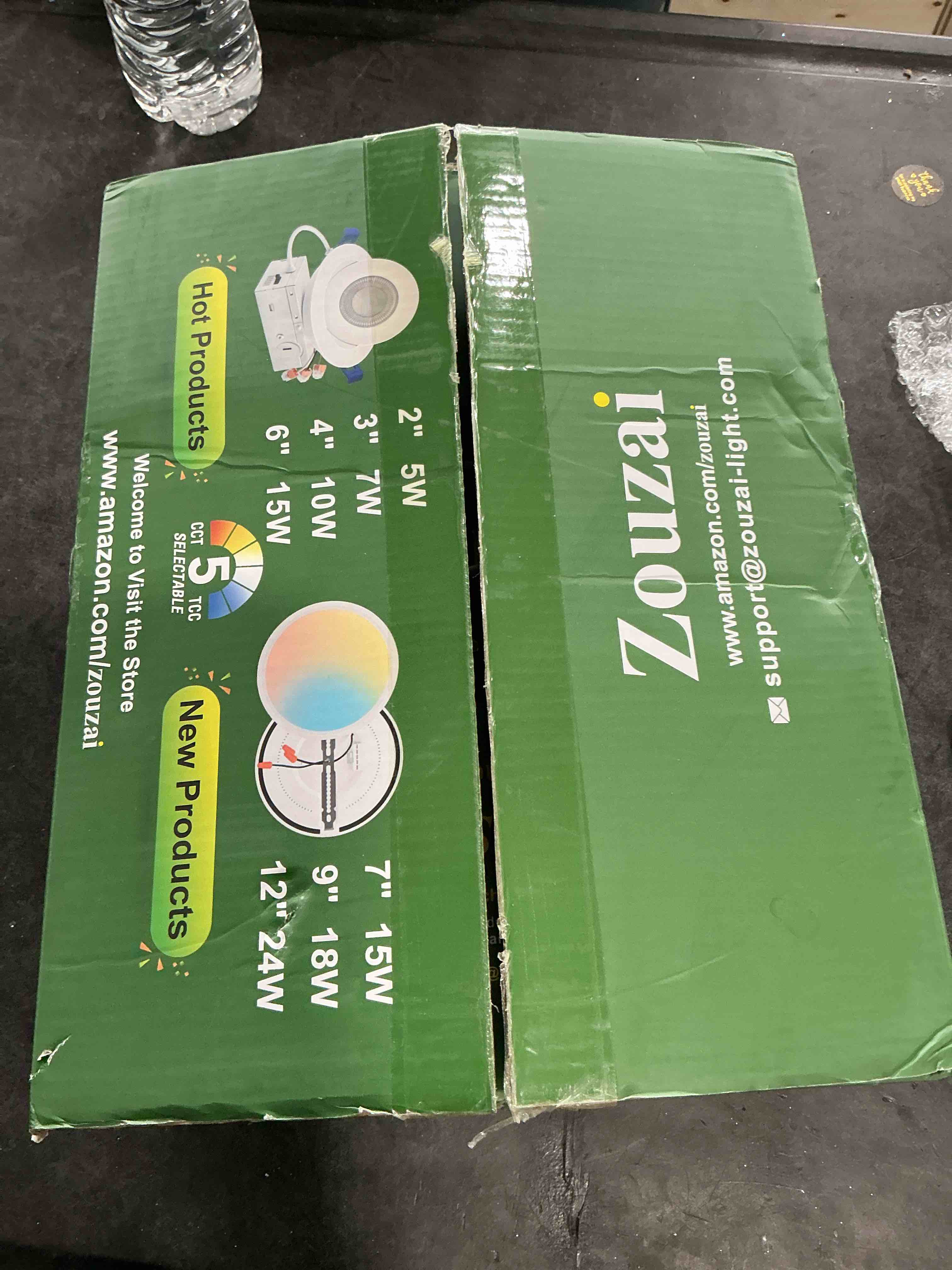 Condition photo showing New/Like New for zouzai 12 Pack 4 Inch 5CCT Ultra-Thin LED Recessed Ceiling Light with Junction Box, 2700K/3000K/3500K/4000K/5000K Selectable, 9W Eqv 80W, Dimmable, led can Lights - ETL and Energy Star Certified 4 Inch 5CCT ?—2700K/3000K/3500K/4000K/5000K