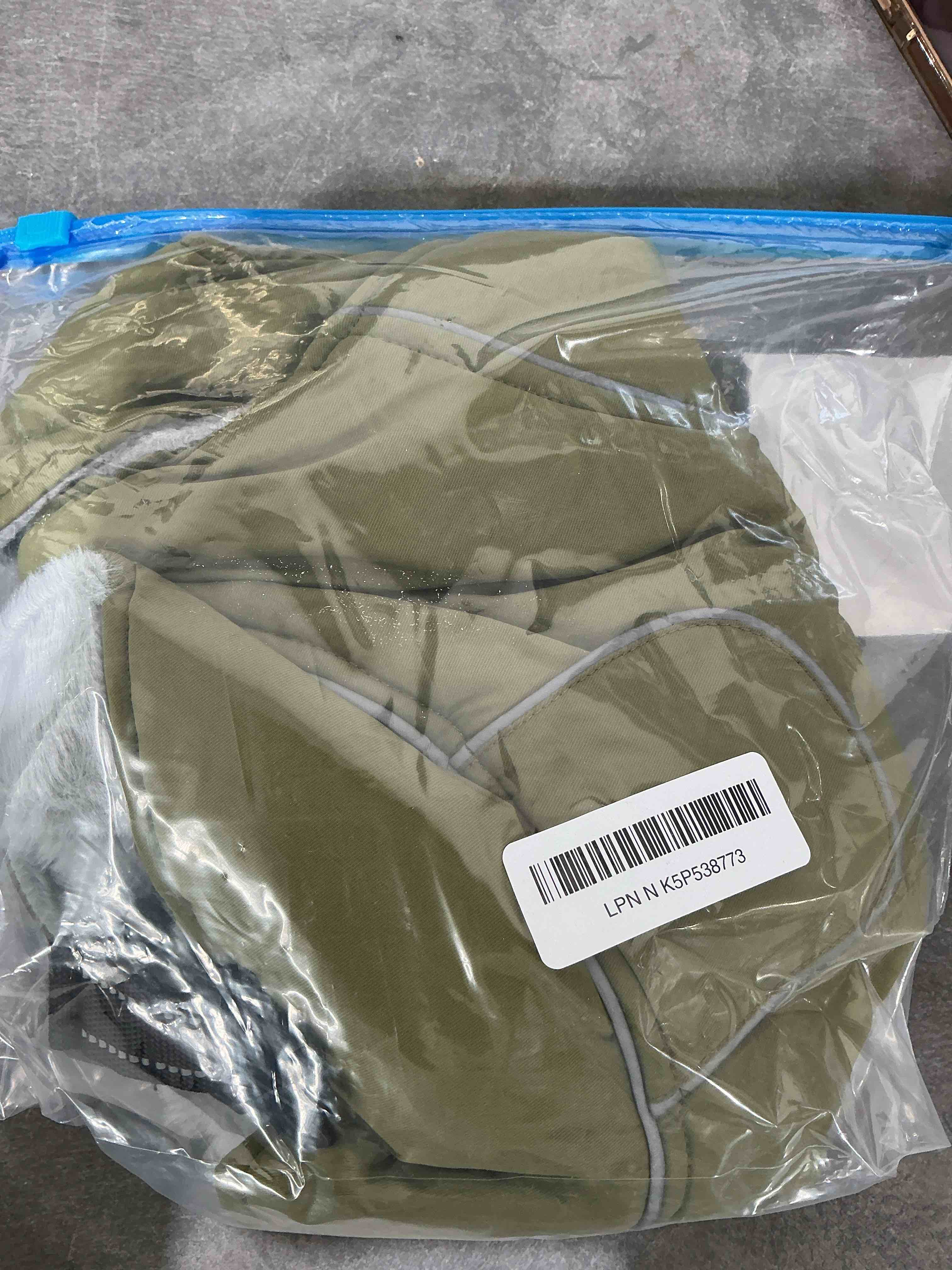 Condition photo showing Good Condition for Lelepet Warm Dog Coat Reflective Fleece Vest Waterproof Dog Jacket with Adjustable Buckle Hook & Loop Windproof Cold Weather Coats for Small Medium Large Dogs, Army Green, M M Army Green