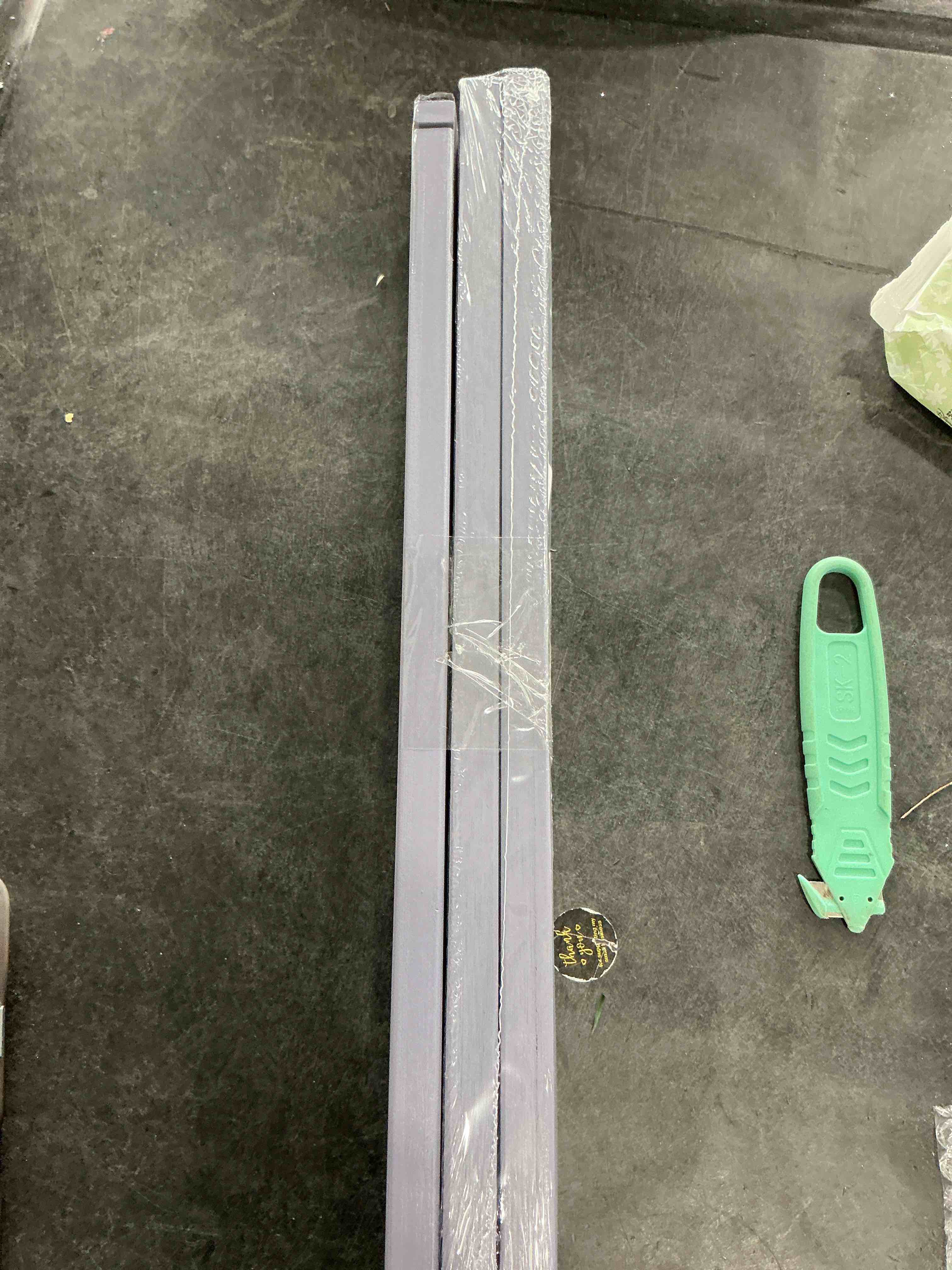 Condition photo showing Good Condition for Missing one divider /Utoplike Bamboo Drawer Dividers Large, Gray Kitchen Drawer Organizers Adjustable, Spring Loaded, Works in Dresser, Bathroom, Bedroom, Desk, 4 pcs, 2.4" H Lavender Gray Large