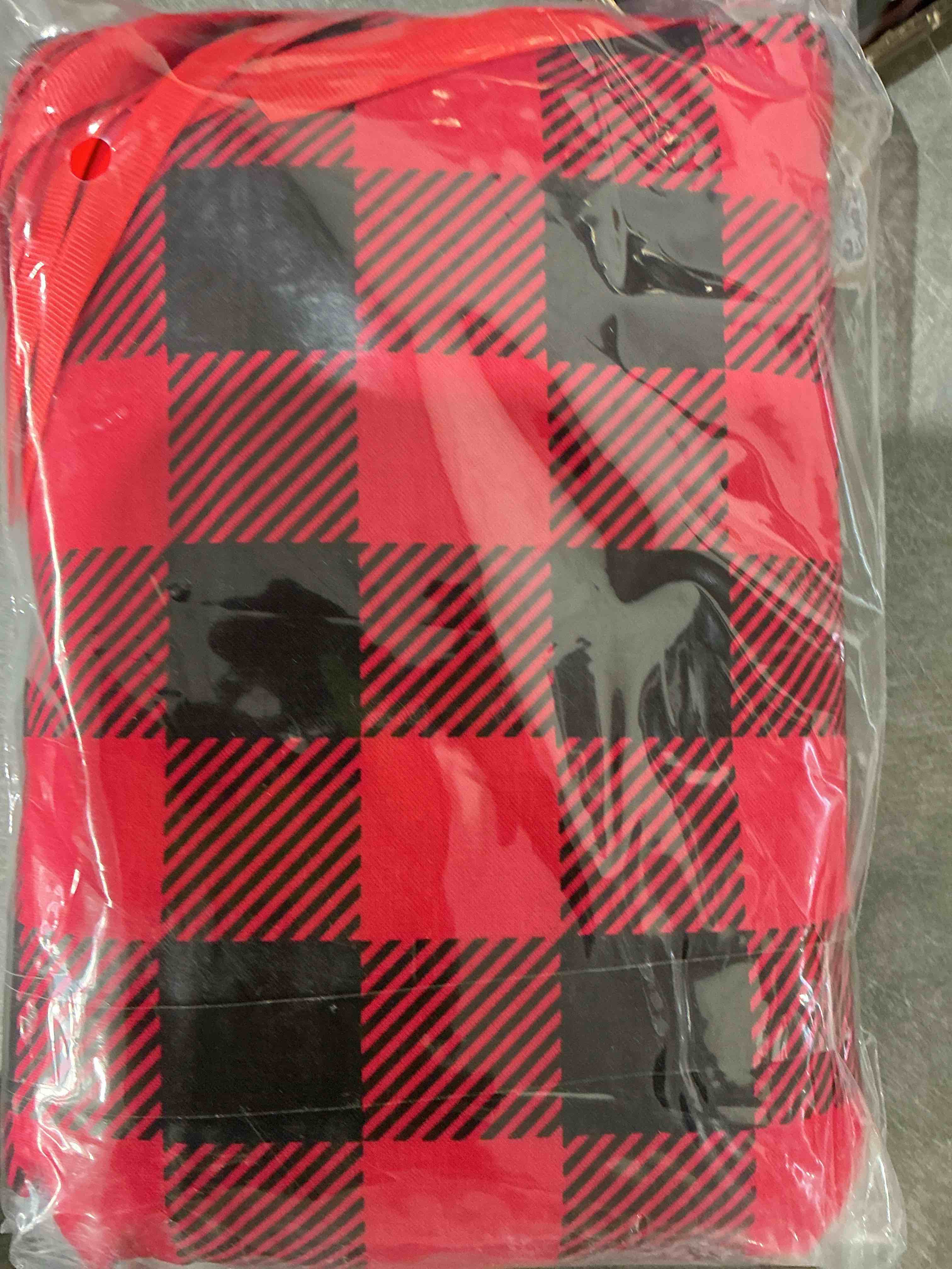 Condition photo showing Good Condition for Aneco 12 Pieces Christmas Drawstring Gift Bag with Drawstrings Red and Black Buffalo Plaid Fabric Bag with Drawstring Cotton Xmas Candy Bags with 24 Tags Rope, Assorted Sizes 12 Count (Pack of 1)