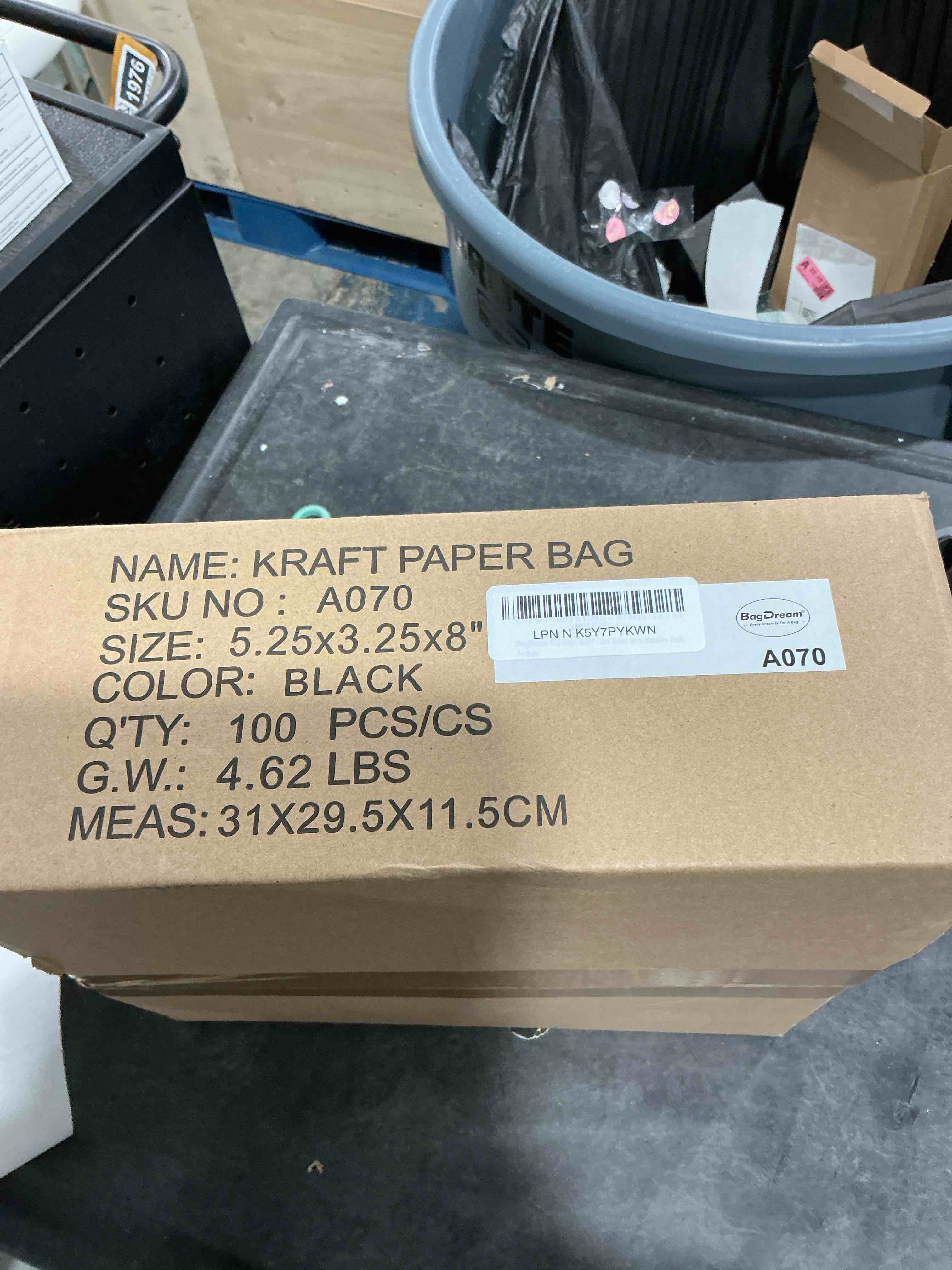 Condition photo showing Good Condition for BagDream Gift Bags 100Pcs 5.25x3x8 Small Kraft Paper Gift Bags with Handles Bulk, Black Paper Sacks for Small Business, Retail, Merchandise, Grocery, Wedding Birthday Party favor