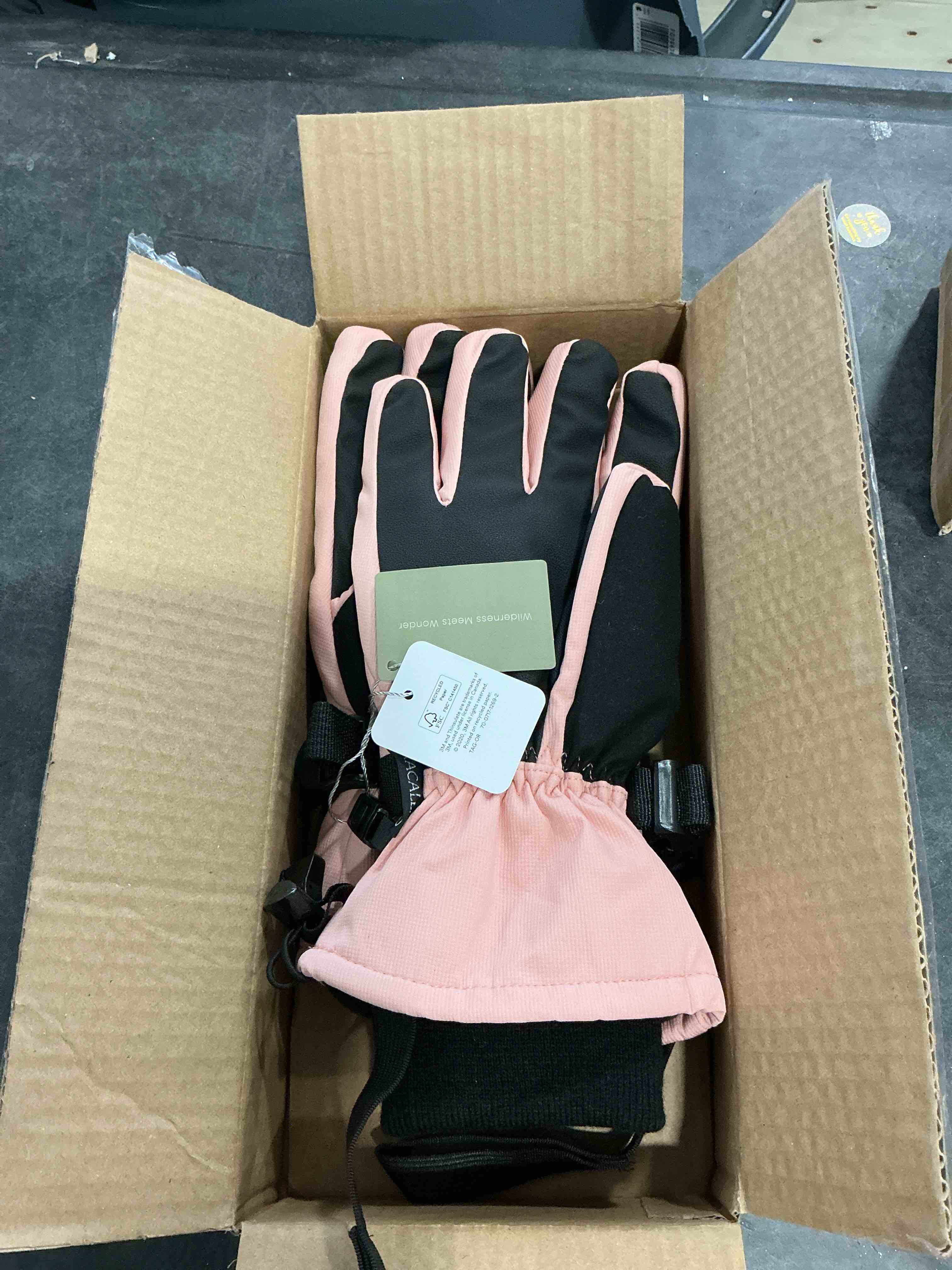Condition photo showing New/Like New for Ski Gloves for Men Women - Winter Snow Windproof Waterproof Skiing Snowboarding for Cold Weather Warm Medium Pink