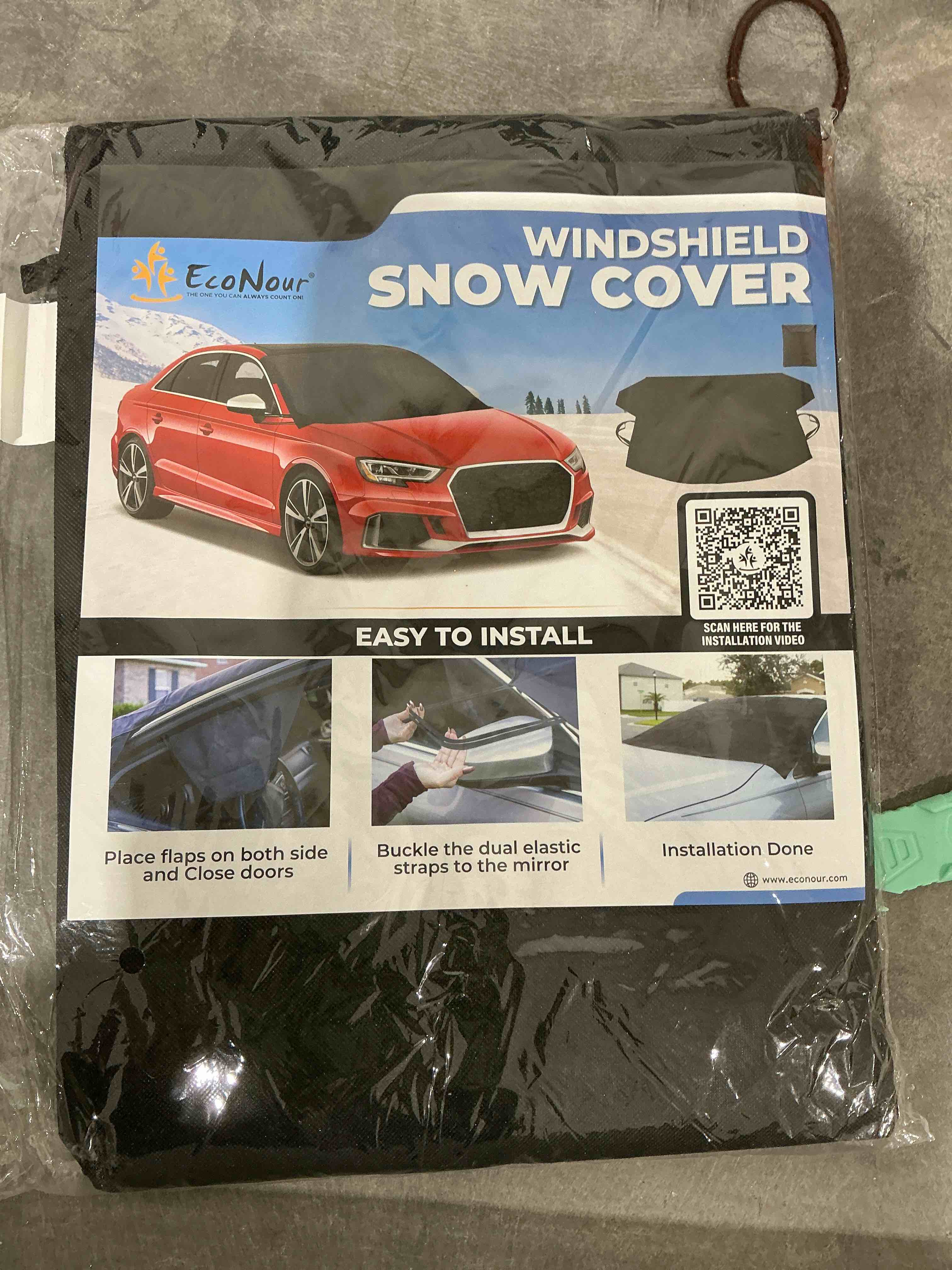 Condition photo showing Good Condition for EcoNour Windshield Cover for Ice and Snow | Heavy Duty 600D Oxford Fabric | Windshield Protector for Car, SUV, Truck | Secure Fit Waterproof Snow Cover | Winter Car Accessories | Medium (69"x42")