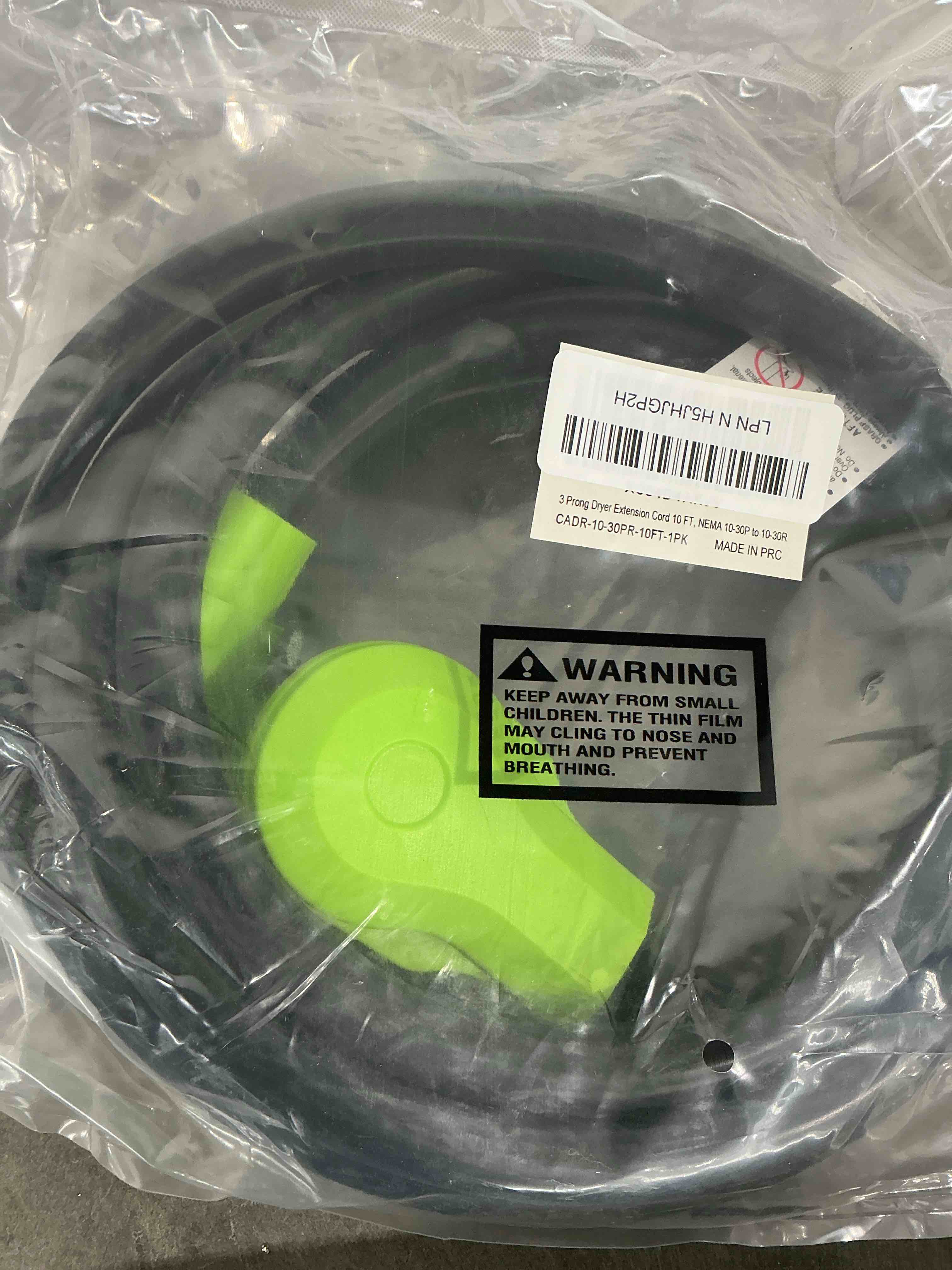 Condition photo showing Good Condition for 3 Prong Dryer Extension Cord 10 FT, NEMA 10-30P to NEMA 10-30R, STW, 10AWG, Heavy Duty Cord, for Dryer Power Extension and Level 2 EV Charging, 30Amp, 250V, 10-AWG Gauge, ETL Listed 10FT