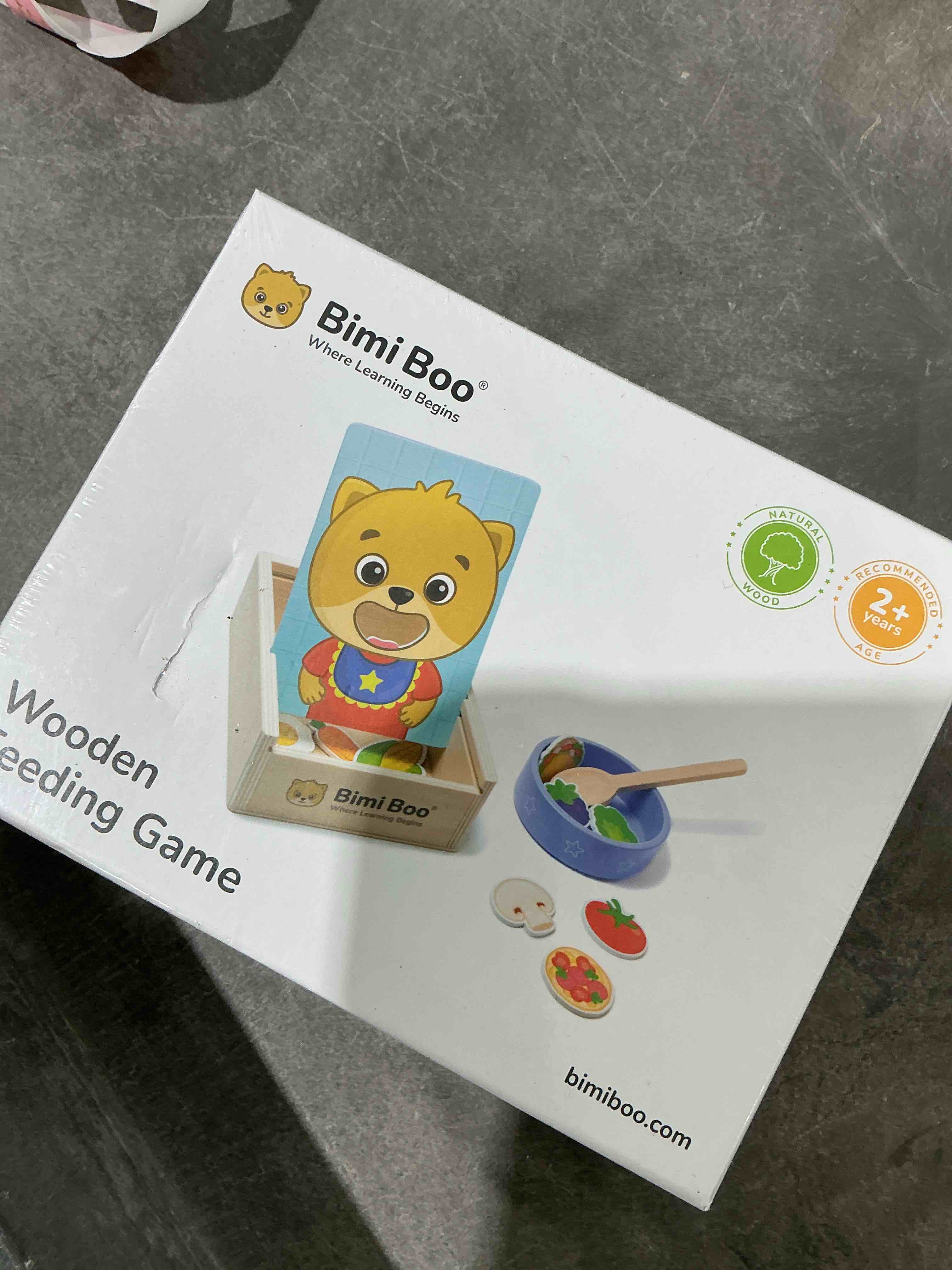 Condition photo showing Good Condition for Bimi Boo Wooden Feeding Toy - Montessori Scooping Toy for Toddlers 1-4+ - Fine Motor Skills Pretend Play Food Set for Kids (27 Various Foods, a Spoon, Bowl)