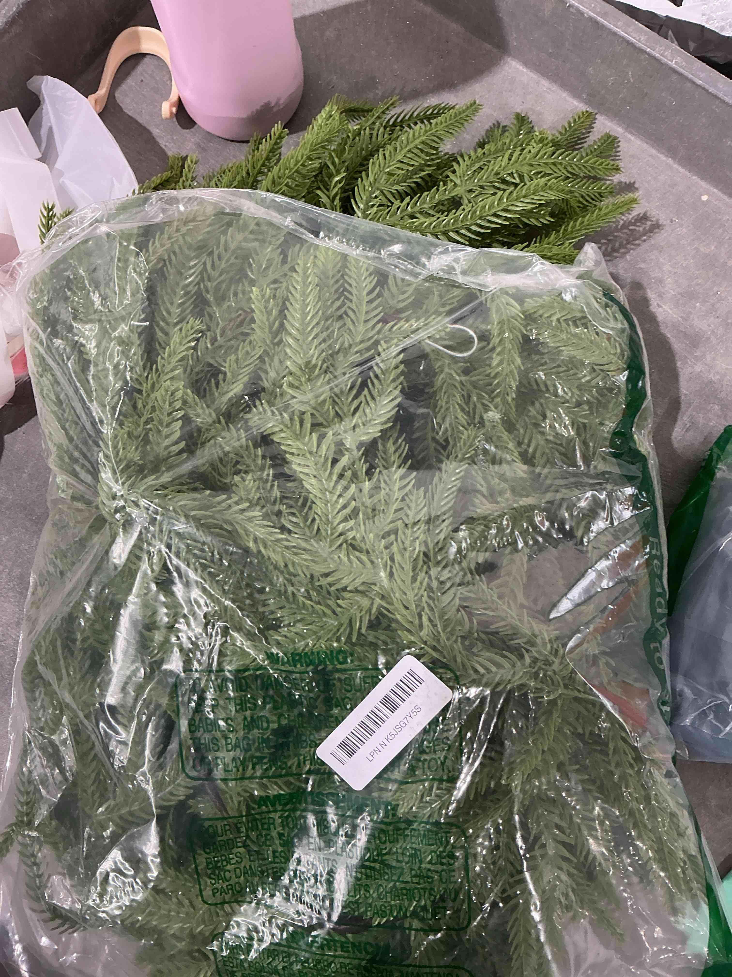Condition photo showing Good Condition for 6FT Artificial Norfolk Pine Christmas Garland - Real Touch PE Faux Greenery, Waterproof Indoor Outdoor Decor for Mantel, Staircase, Fireplace, Front Door, Holiday Xmas Decoration 1