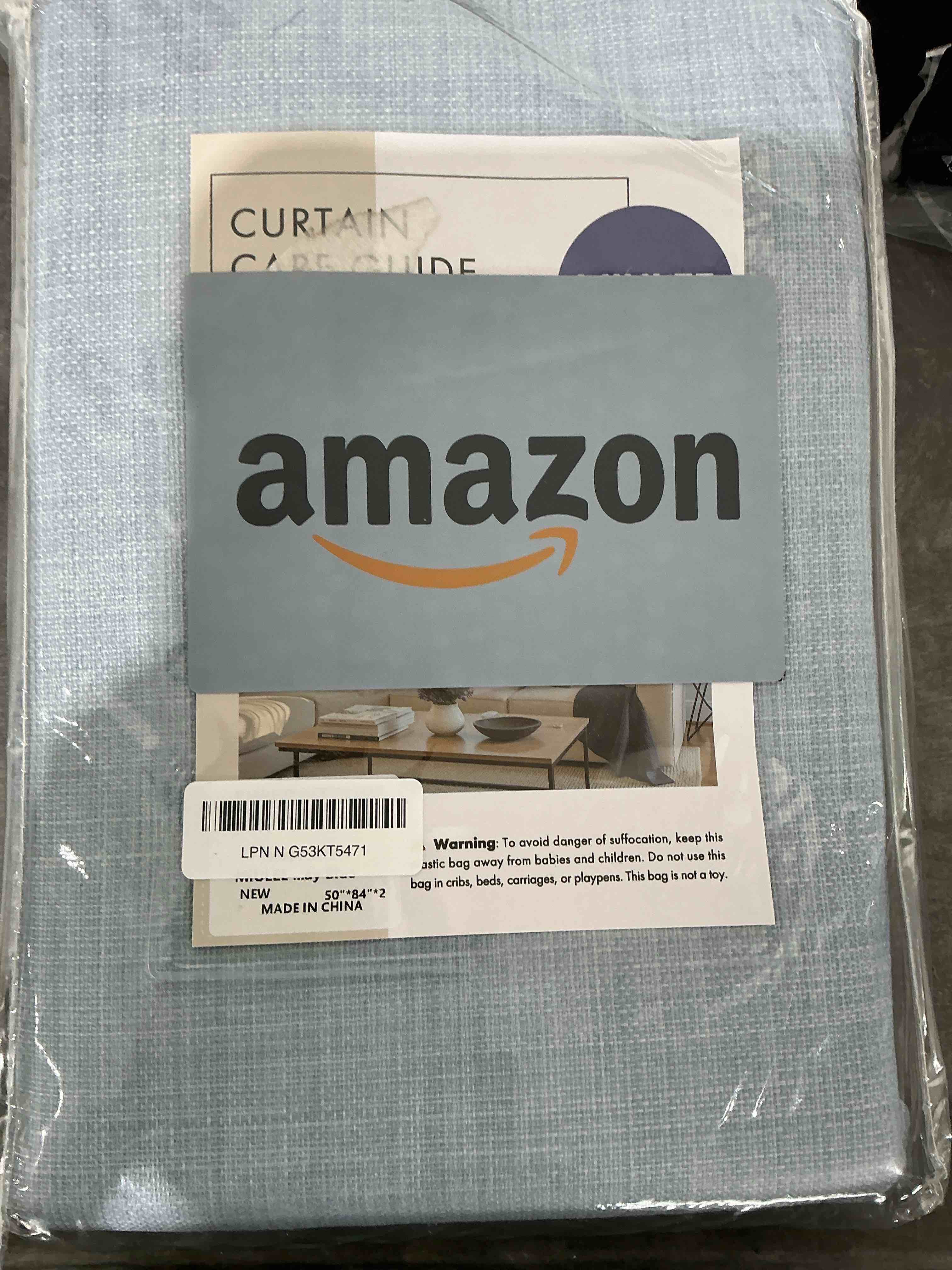 Condition photo showing Good Condition for MIULEE 100% Blackout Curtains 84 Inch Long 2 Panels Set for Bedroom, Thick Faux Linen Black Out Curtain Room Darkening Back Tab Pleat Window Textured Drapes with Hooks for Living Room, Chambray Blue Chambray Blue 50"W x 84"L (Pack of 2)