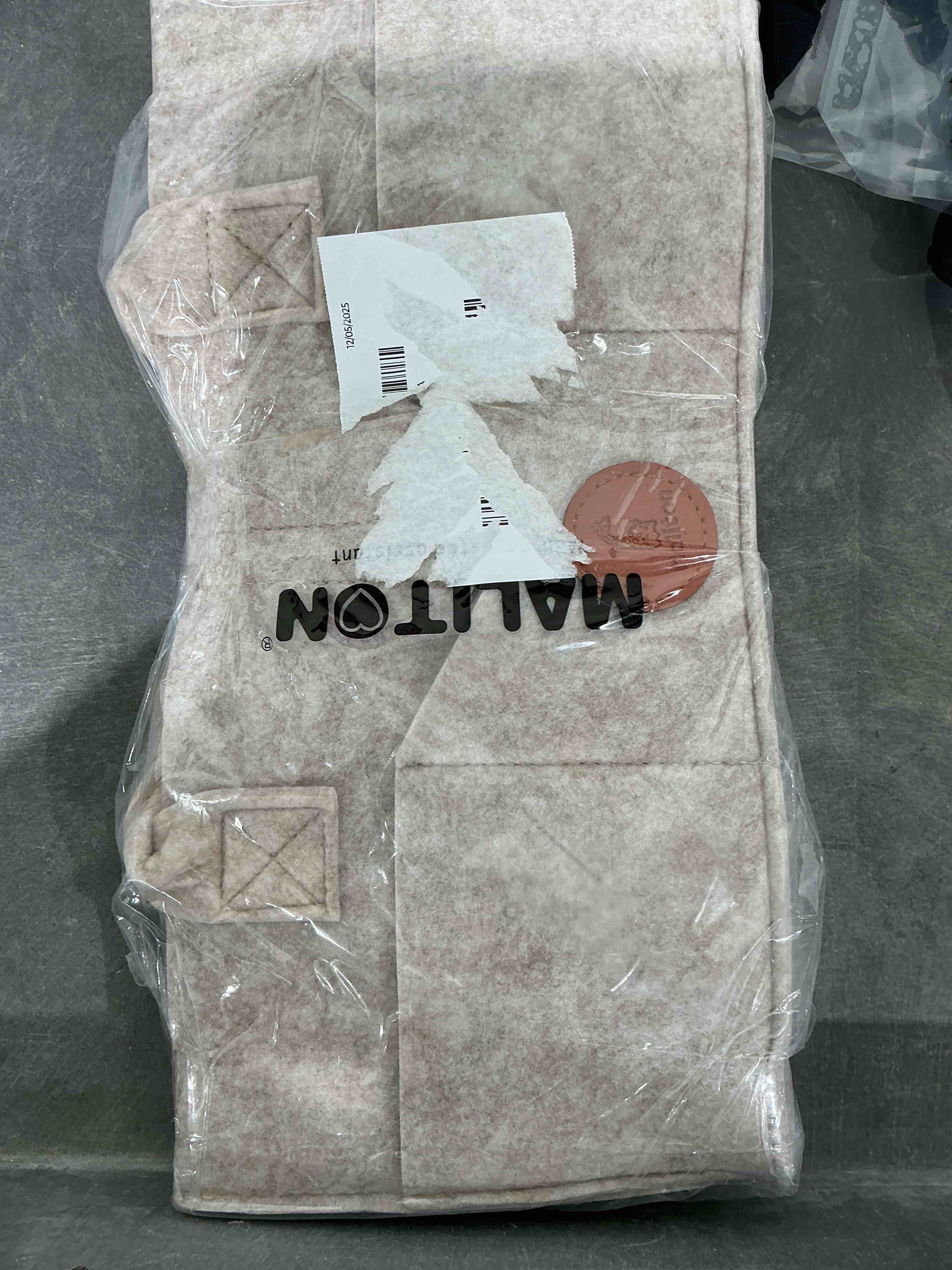 Condition photo showing Good Condition for Maliton Baby Diaper Caddy Organizer for Changing Table, Nursery Storage Bin Basket with Handle, Felt Diaper Organizer Suitable for Indoor Outdoor (Khaki) KHAKI Large