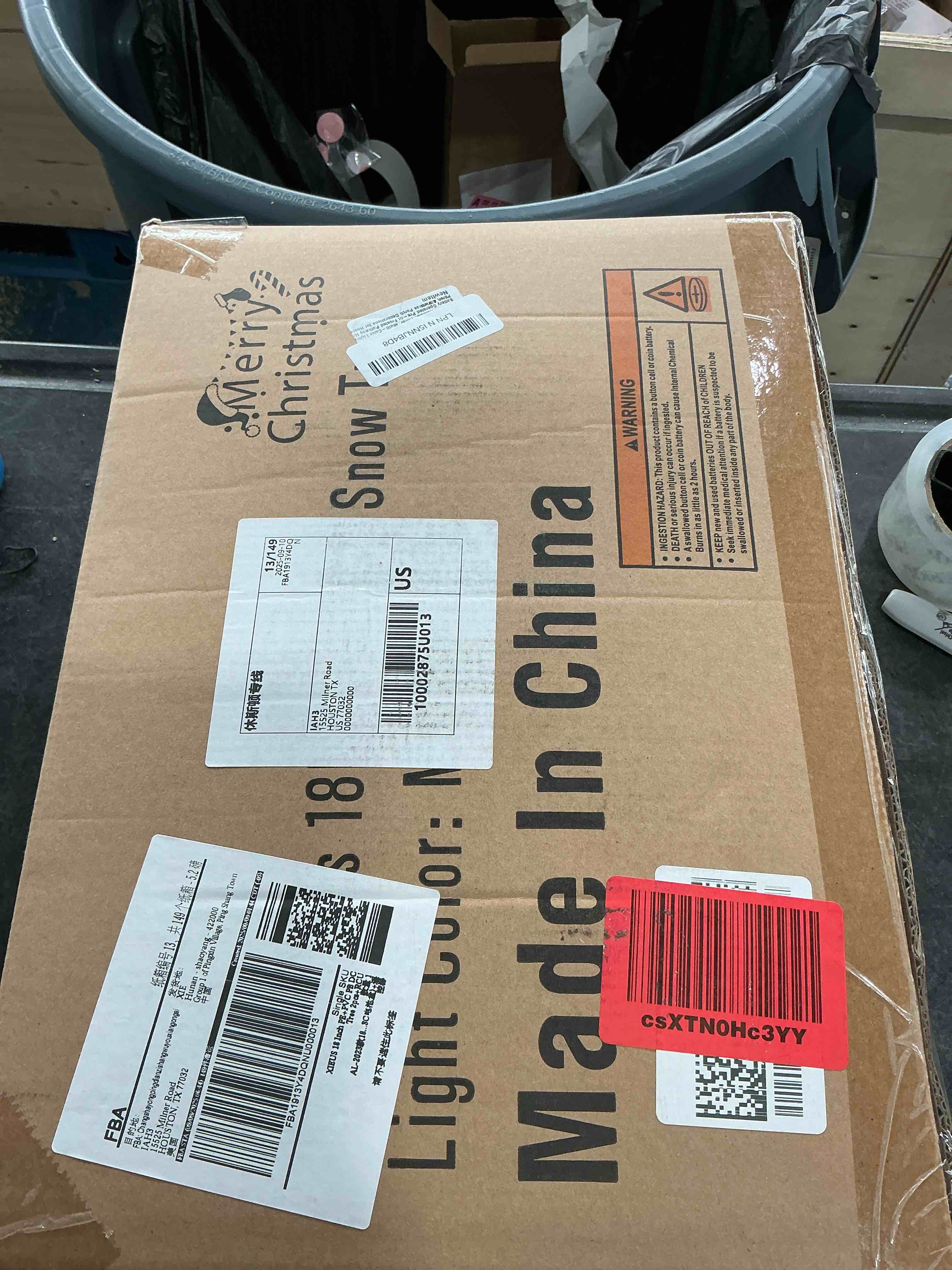 Condition photo showing New/Like New for Set of 2 18 Inch Lighted Outdoor Christmas Tree with Remote, Timer, Multi-Color Lights, Battery Operated Pre-lit Frosted Pathway Urn Filler, Christmas Porch Decorations for Home, Porch & Yard