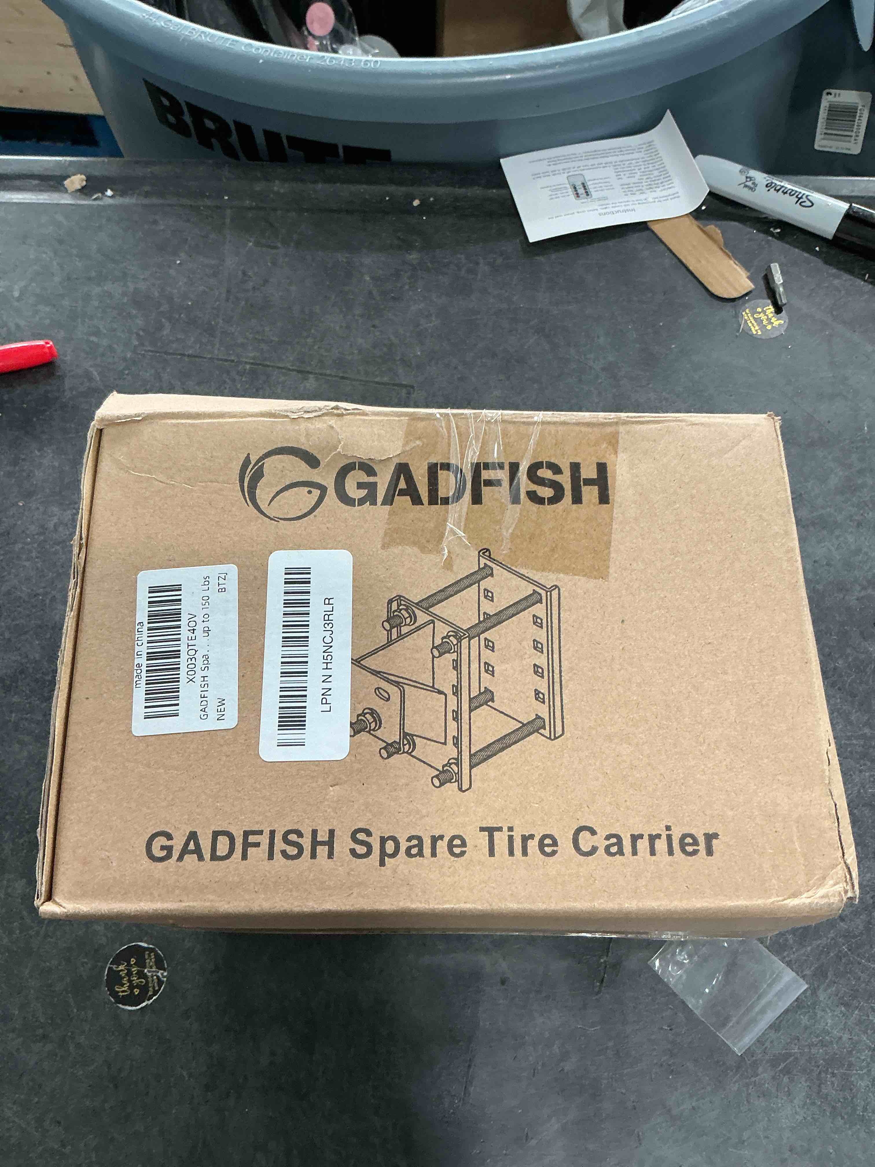 Condition photo showing New/Like New for GADFISH Spare Tire Carrier,Spare Tire Mount Boat Trailer Carrier Bracket,Heavy Duty Lock Holder,Fits 4 & 5 & 6 Lugs Trailer Wheels on 4", 4.5'', 4.75'', 5'' and 5.5'' Bolt Patterns,Holds up to 150 Lbs
