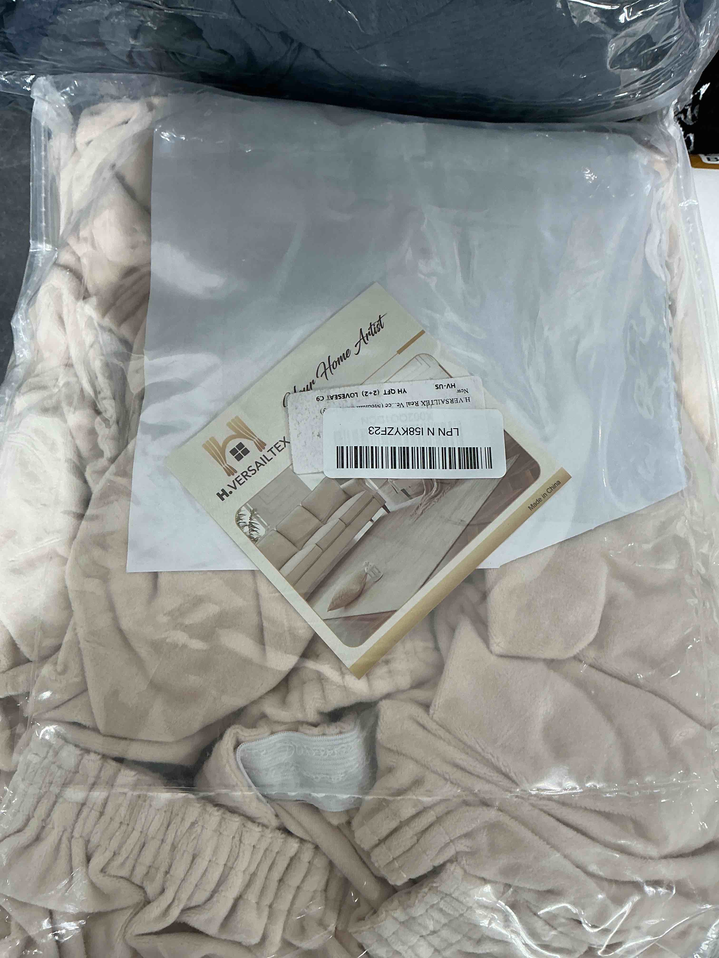 Condition photo showing Good Condition for H.VERSAILTEX Real Velvet Plush 3 Piece Stretch Sofa Covers Couch Covers for 2 Cushion Couch Loveseat Covers Width Up to 72 Inch Feature Thick Soft Stay in Place (Medium Sofa, Ivory) 2 Cushion Loveseat Ivory