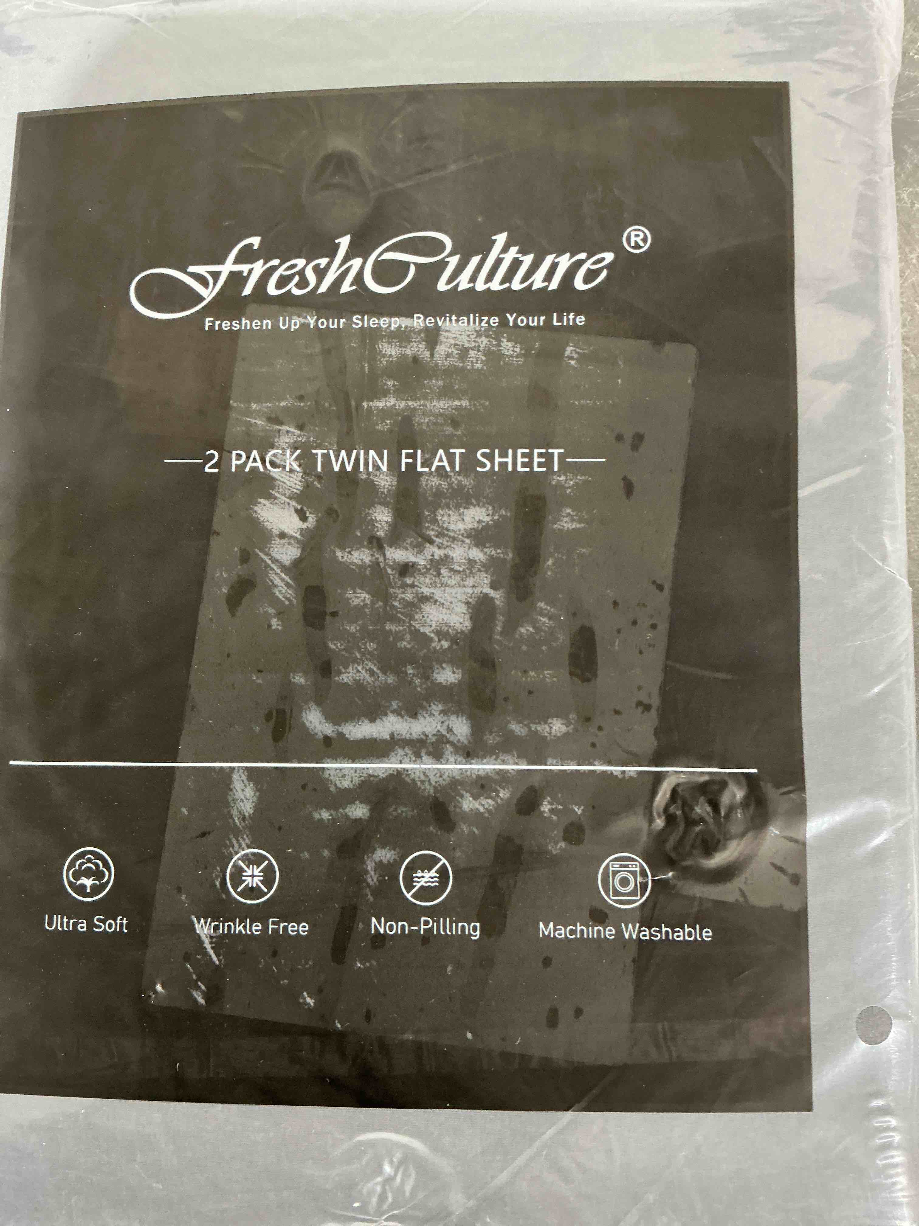 Condition photo showing Good Condition for FreshCulture Twin Flat Sheets Only 2 Pack - Hotel Quality Flat Bed Sheets - Brushed Microfiber - Ultra Soft & Breathable - Wrinkle-Free - Easy Care - Flat Sheets Only Twin Size (Dark Grey) Dark Grey Twin-2Pack