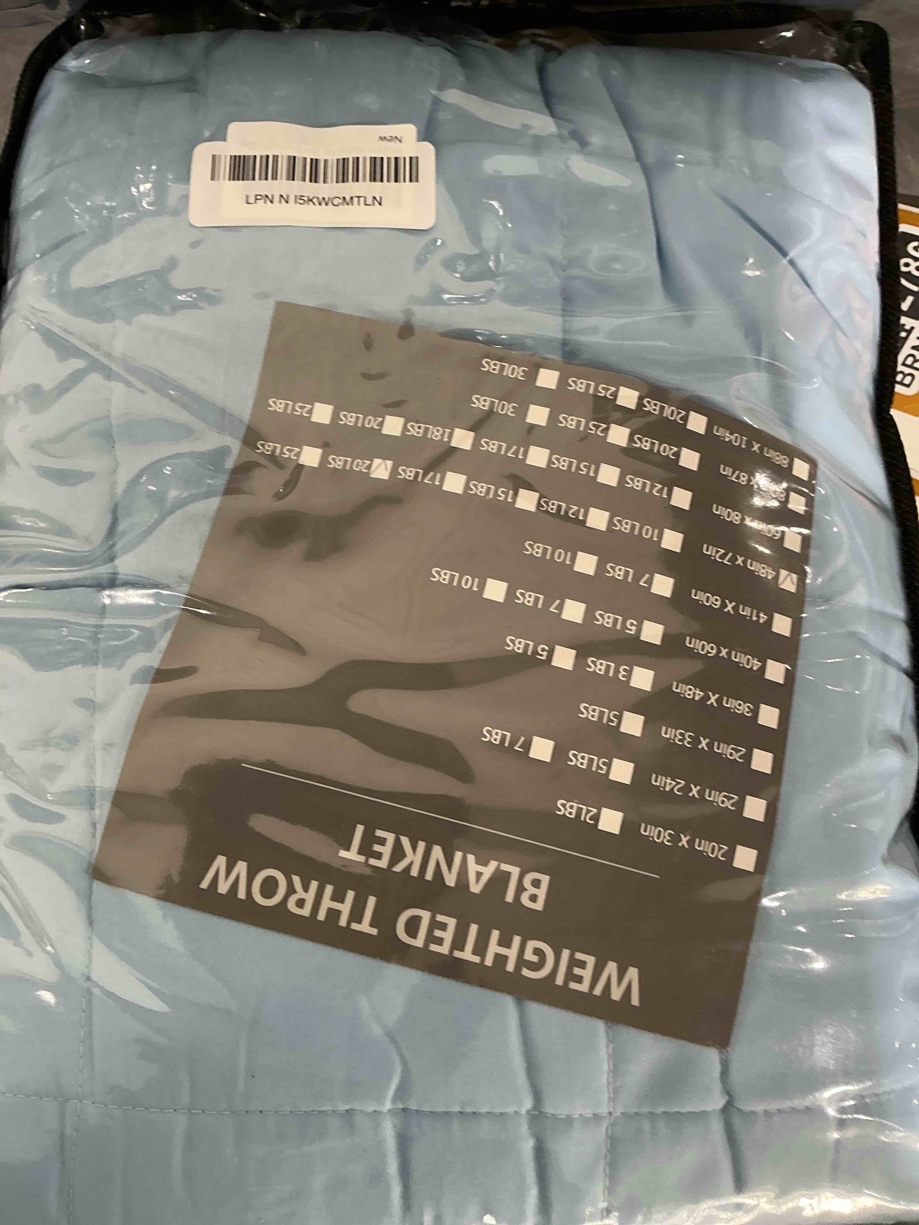 Condition photo showing Good Condition for Blue Weighted Blanket for Adults 20lbs, 48"x72"l Twin Full Size Cooling Heavy Throw Blanket for 130-220lbs, Microfiber Soft Thick Big Blankets Weighted Comforter Gifts for Sleeping 48"x72"-20lbs Light Blue/Dark Blue