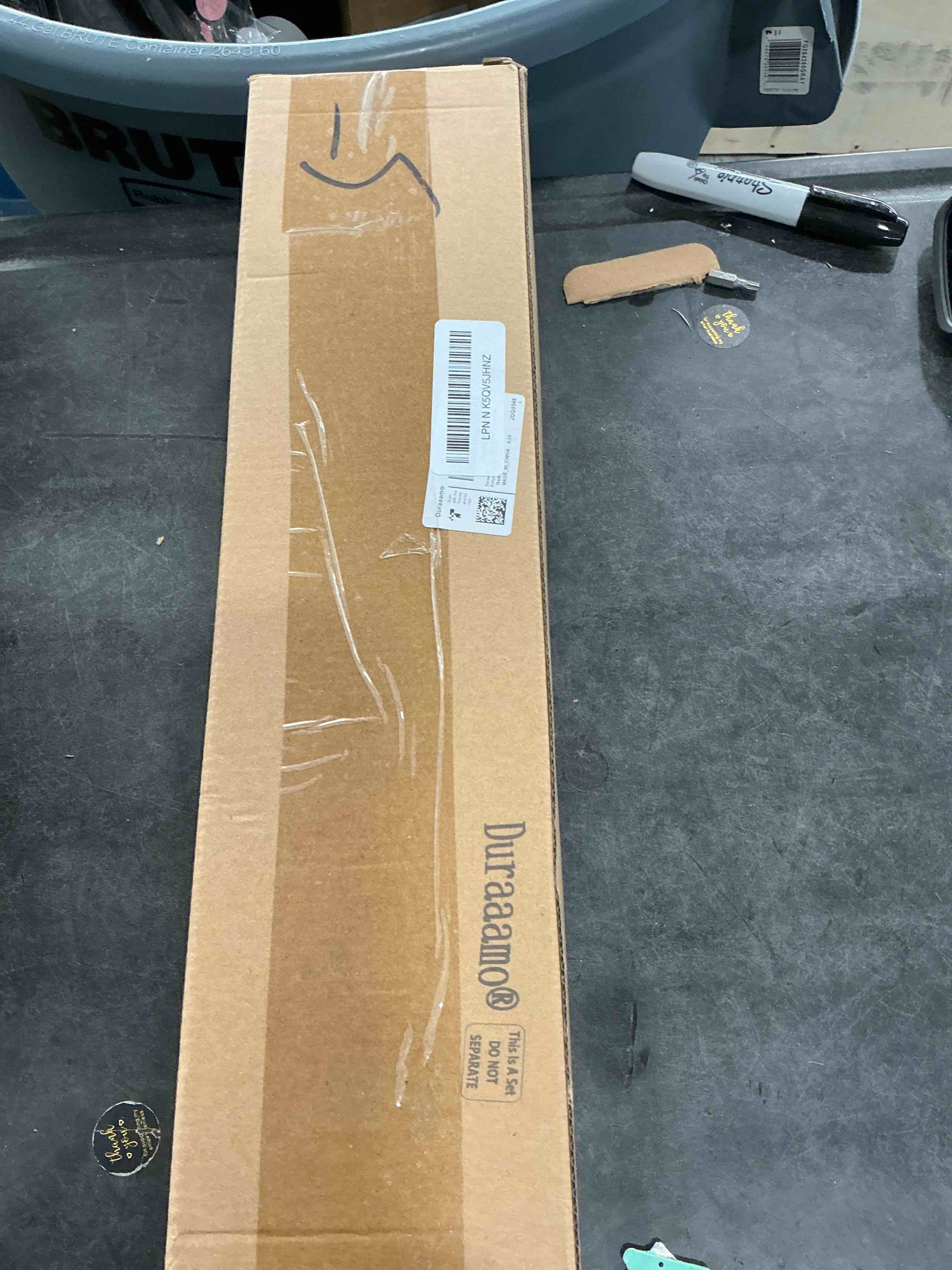 Condition photo showing New/Like New for Duraaamo 2 Pcs Christmas Doormat Merry Christ Non Slip Outdoor Rug Xmas Welcome Layered Buffalo Plaid Floor Mats for Front Porch Entryway(Red Black Plaid) Red Black Plaid 23.6 x 35.4 inches