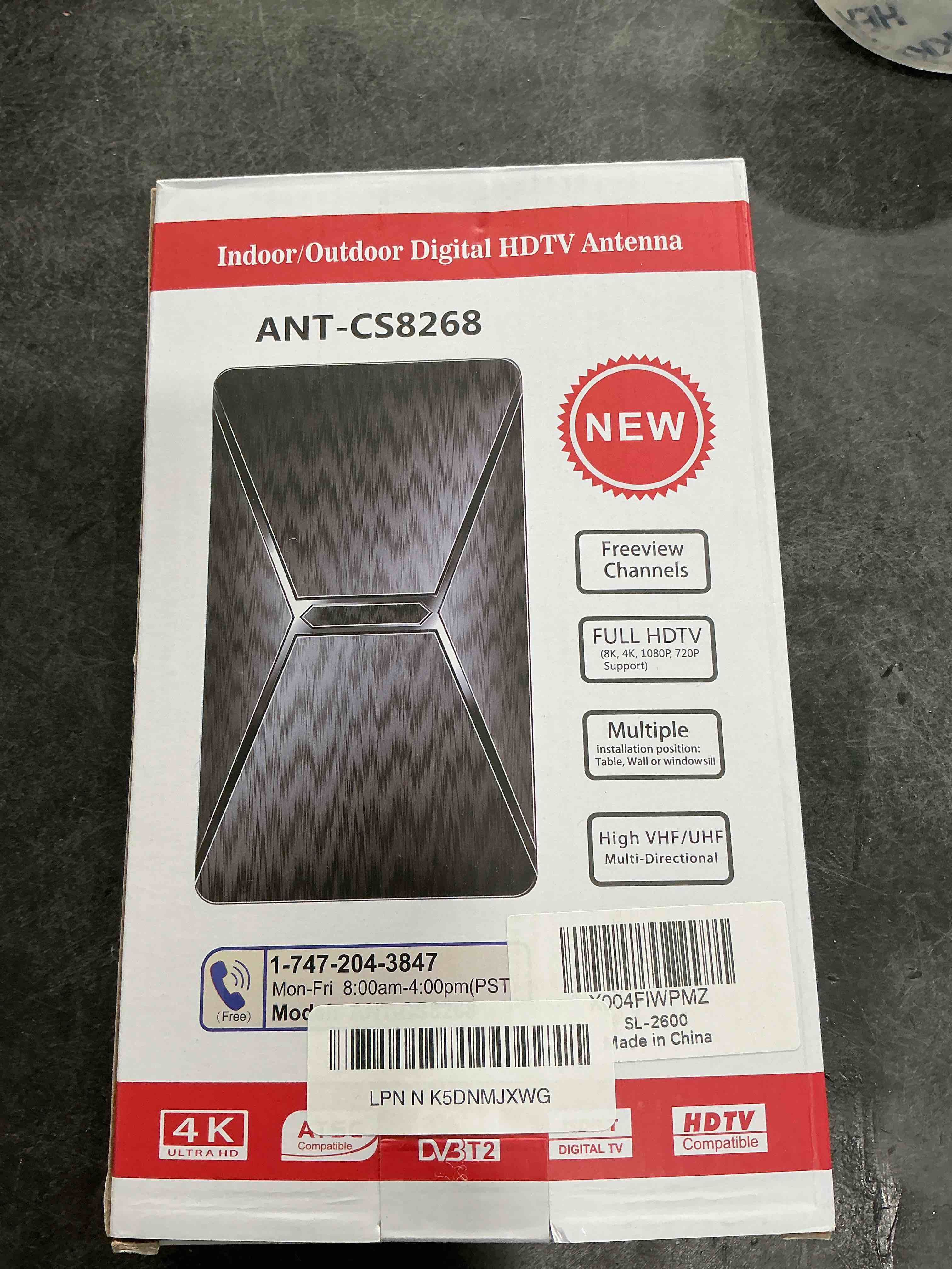 Condition photo showing New/Like New for 2026 Upgraded Indoor TV Antenna, 3200+ Miles Range HD Digital Antenna for Smart TV, Strongest with Amplified Signal Booster Supports 4K 8K 1080p All TVs- 38FT Coaxial Cable for Local Channels