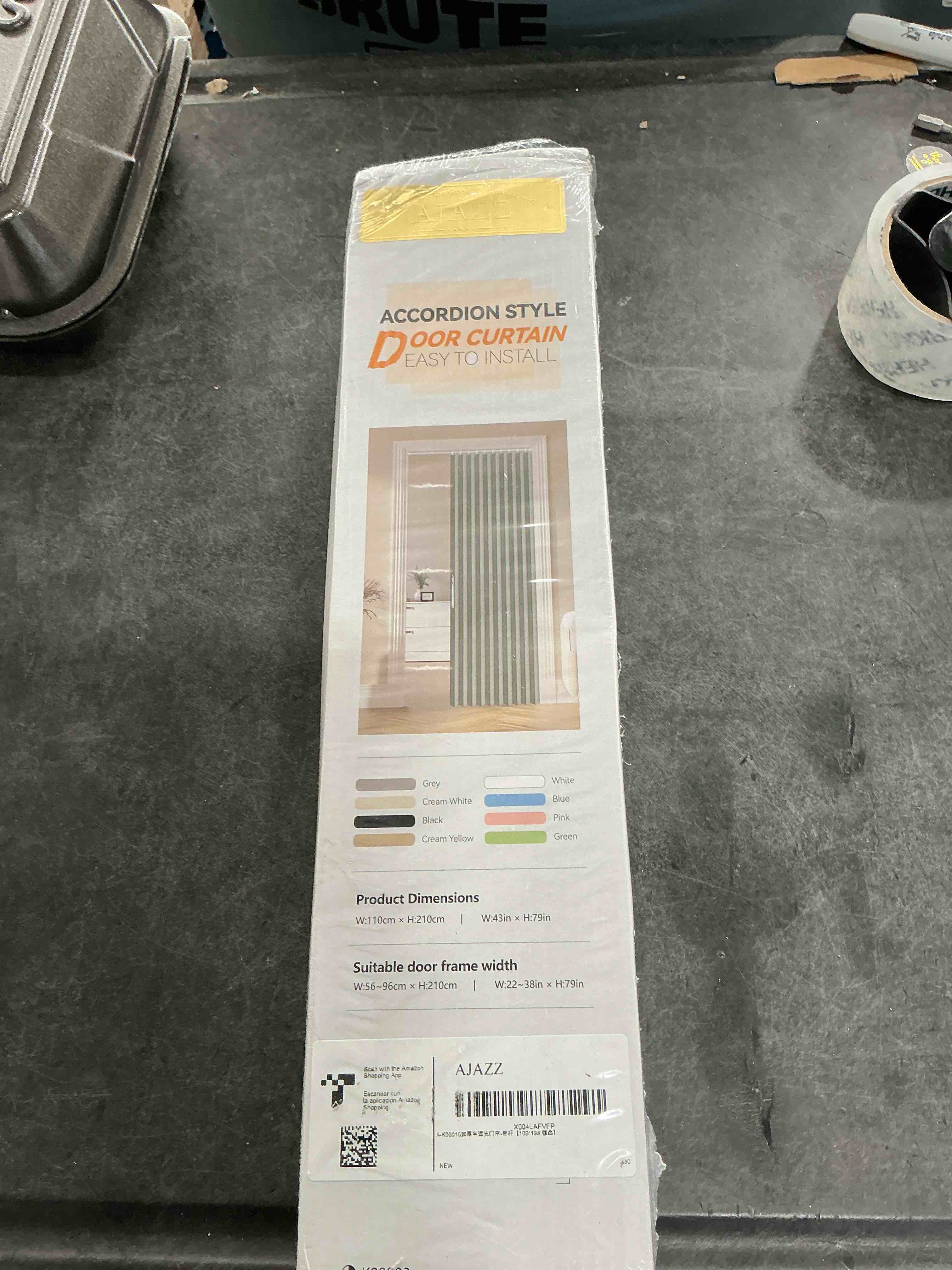 Condition photo showing New/Like New for AJAZZ Blackout Curtains 78 Inches Long for Doorways and Closets, Thermal Insulated Temporary Room Dividers (1 Pack, Brown, 44 x 78 Inch)
