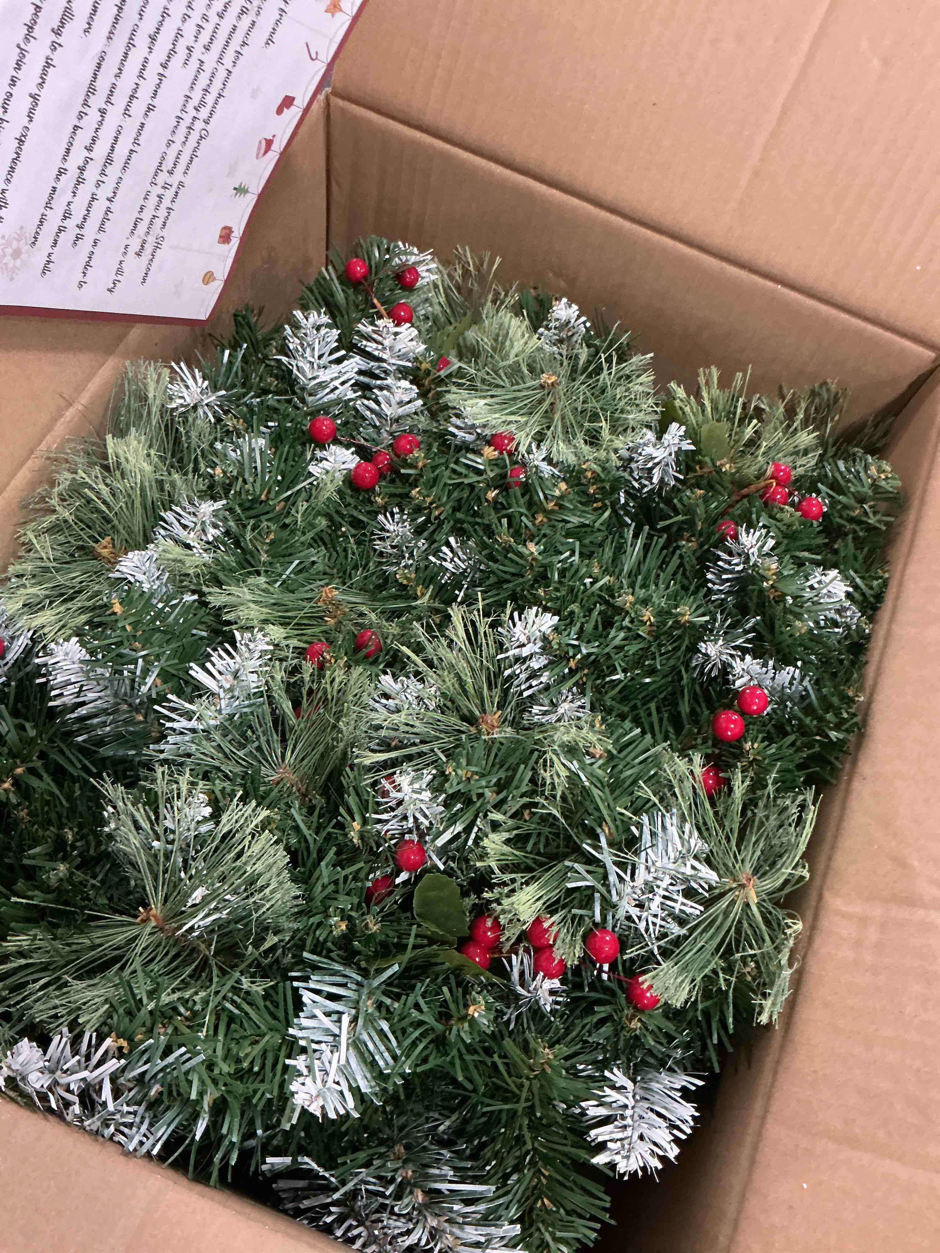 Condition photo showing Good Condition for SHareconn 9FT Prelit Artificial Christmas Garland with Color Changing Lights and Timer by Batteries Operated for Mantle Table Stairs Fireplace Xmas Decoration, Holiday Indoor Outdoor, 9 FT, Snow 1 9FT