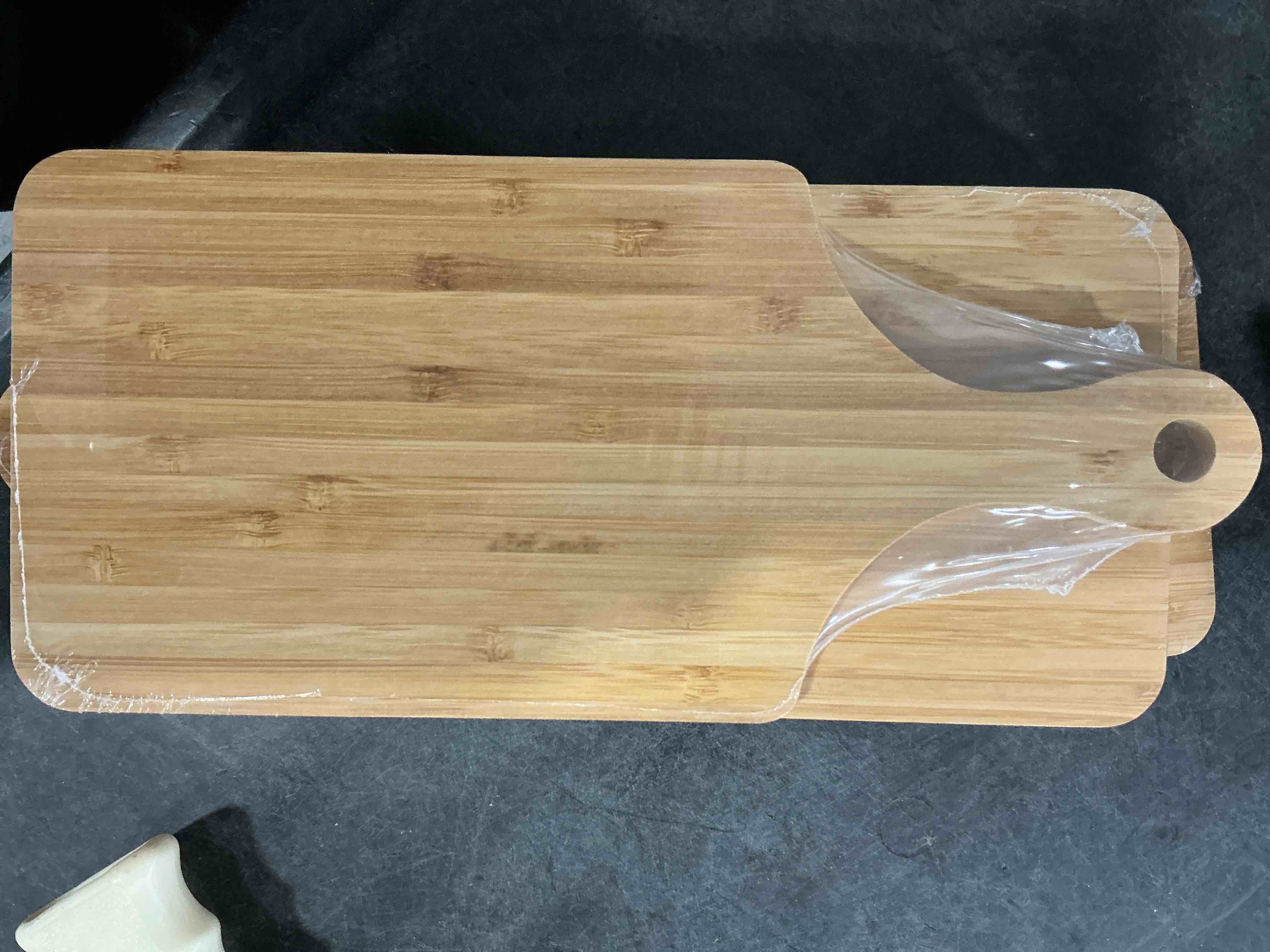 Condition photo showing Good Condition for Lounsweer 6 Pcs Thicken Cutting Board Bulk Wood Board for Chopping Serving Charcuterie Material for Laser Engraving Mother' Day Wedding Housewarming Gift(Bamboo,11 x 5 Inches) Bamboo 11 x 5 inches