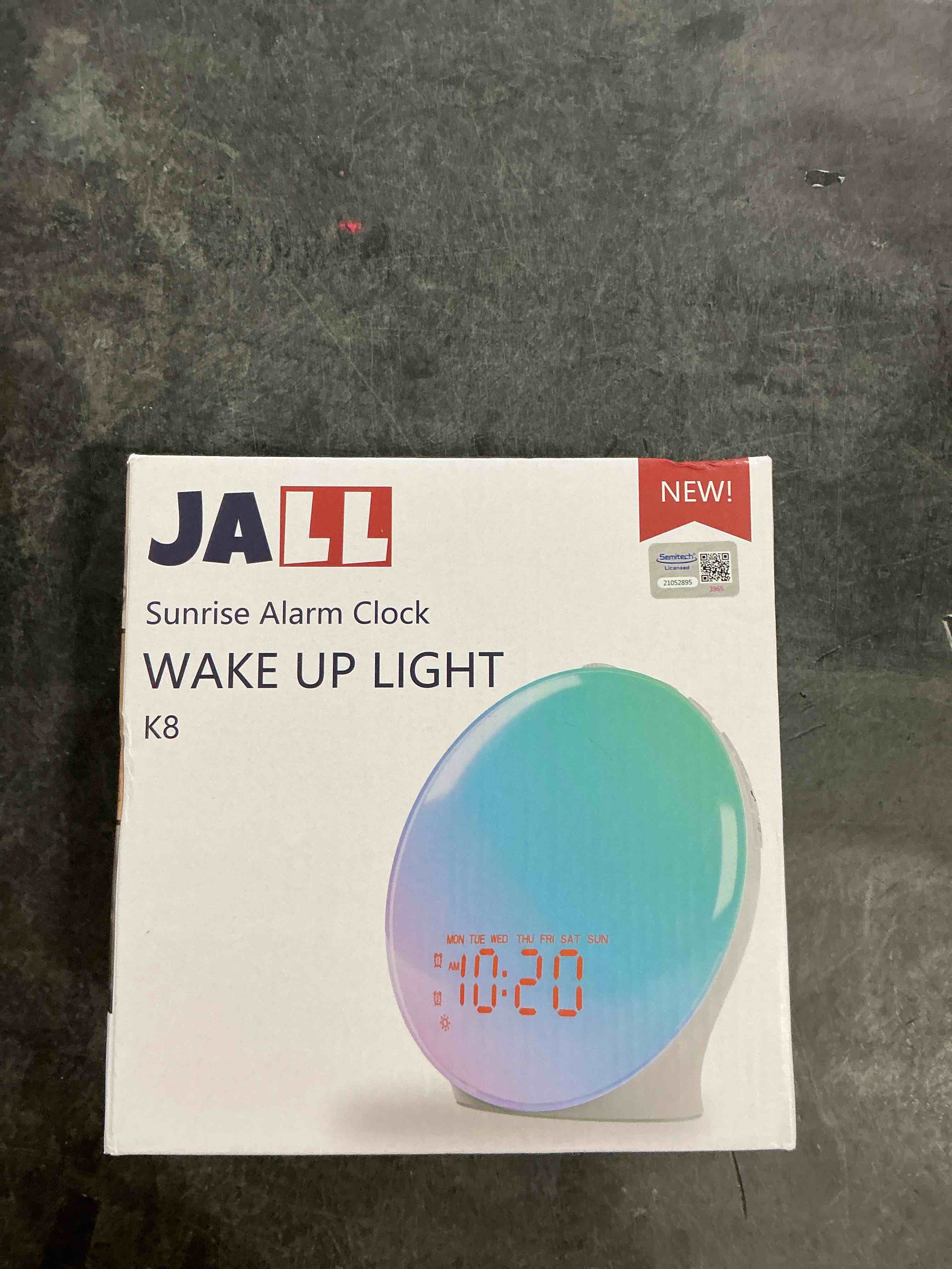 Condition photo showing Good Condition for Wake Up Light Sunrise Alarm Clock for Bedroom, 17 Nightlights, Sound Machine with 5W Bluetooth Speaker, 25 Soothing Sounds, SleepTimer, Dual Alarms, FM Radio, Ideal Gift for Baby, Kids, Adults, Senior White