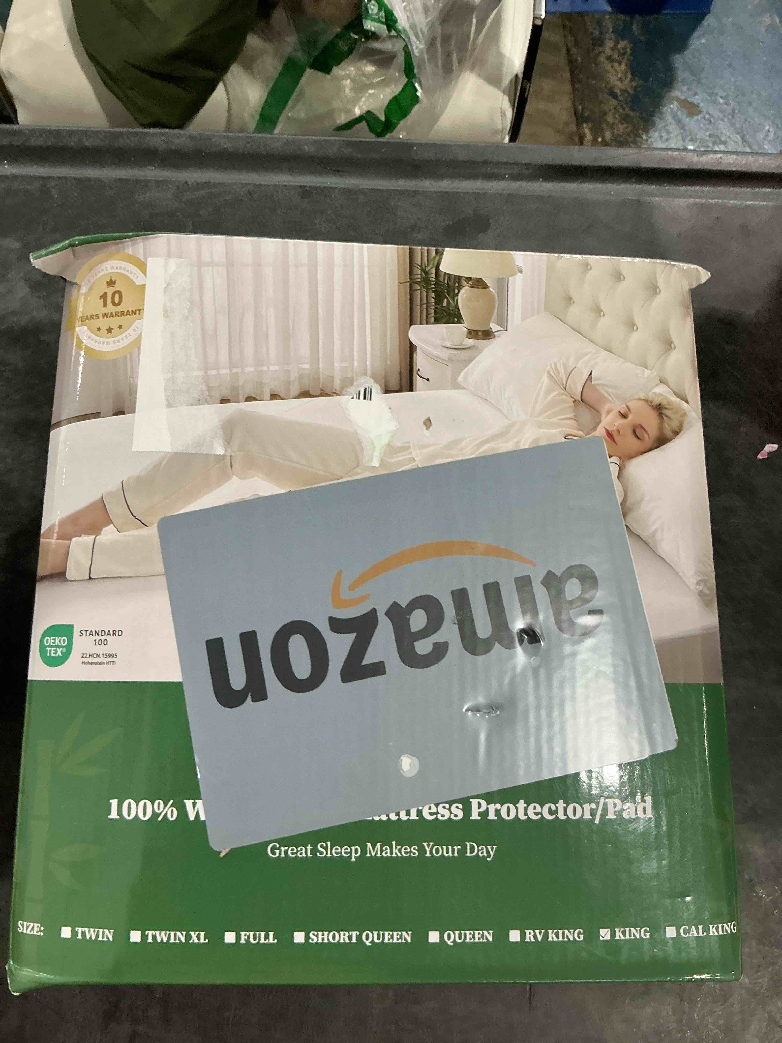 Condition photo showing Good Condition for GRT King Mattress Protector Waterproof, Rayon from Bamboo, Cooling Quilted Fitted Mattress Pad, Noiseless Waterproof Mattress Cover, fits up to 21" Deep, Dust Proof White King Rayon from Bamboo